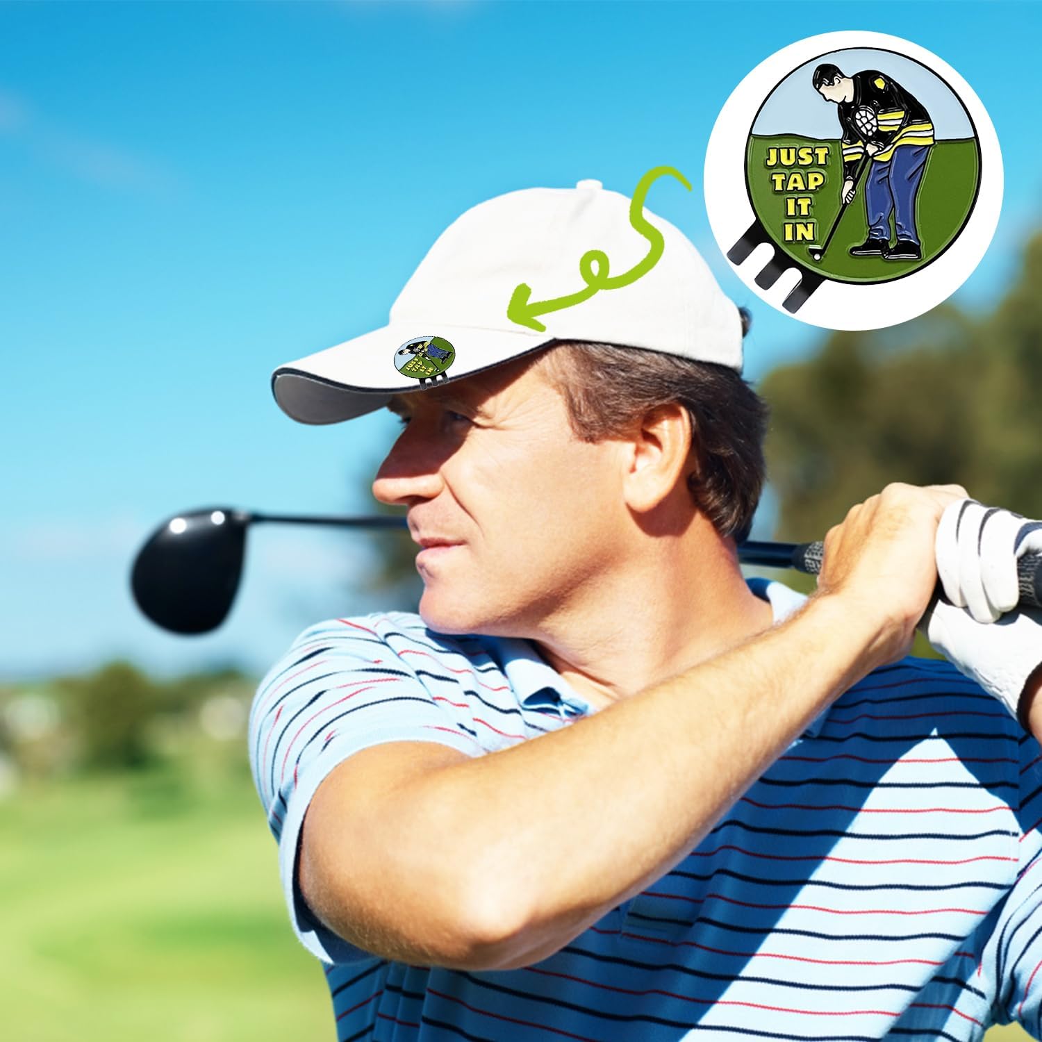 Funny Magnetic Golf Ball Marker Hat Clip - Golf Accessories for Men & Women - Perfect Gift for Golf Lovers, Dad & Retirement - Great for Golf Courses, Driving Range & Casual Wear