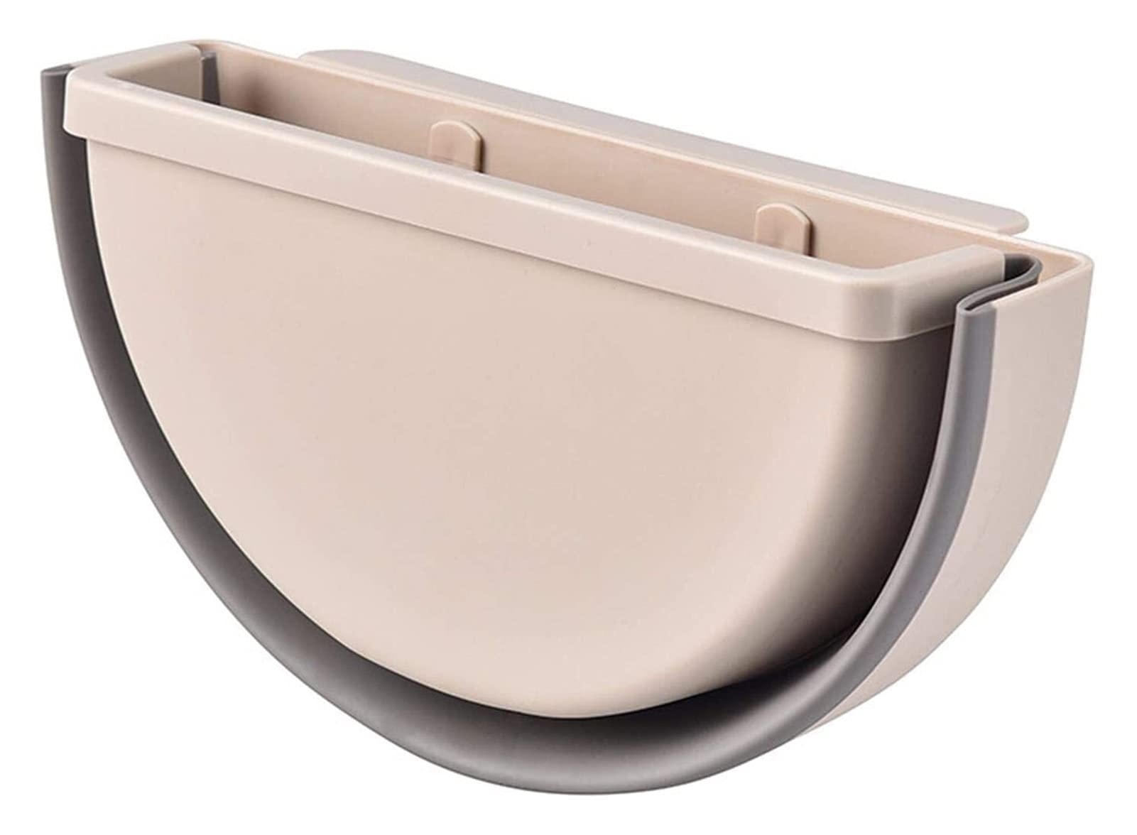 Foldable Wall-Mounted Trash Can - Beige Kitchen & Bathroom Waste Bin, Space-Saving Paper Garbage Bin for Office, Car, Home Use | Compact & Eco-Friendly Waste Basket for Small Spaces