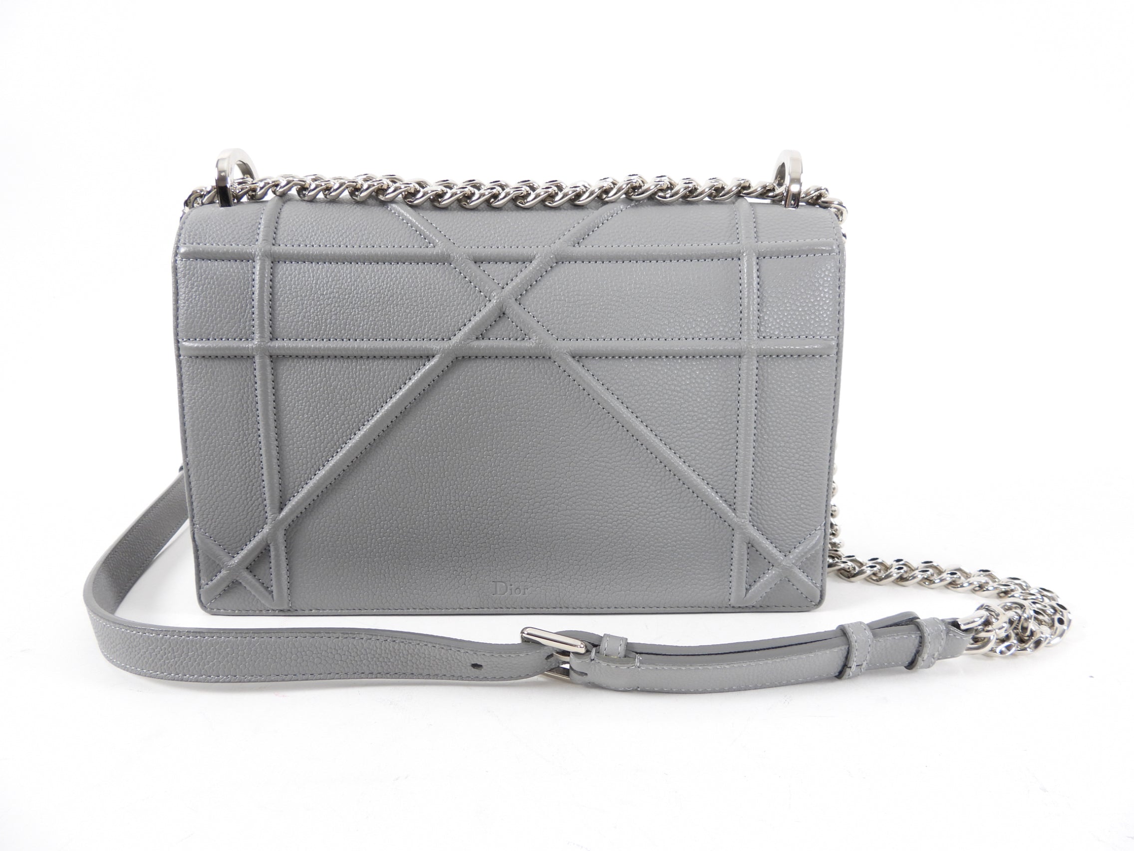 Dior Medium Grey Leather Diorama Flap Bag - Luxury Designer Handbag for Women | Perfect for Work, Evening Events & Daily Use