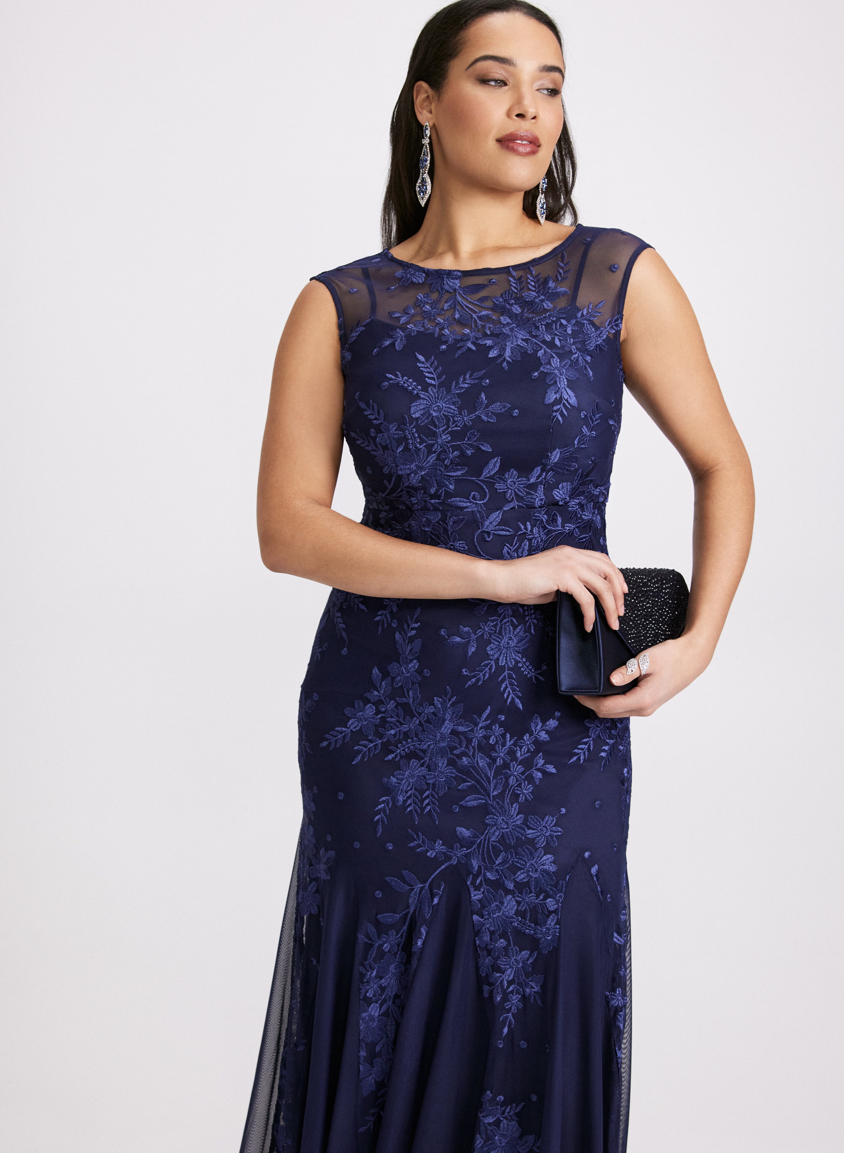 Floral Embroidered Tulle Dress for Women - Elegant Spring Summer Wedding Party Gown - Perfect for Bridal Shower, Garden Party & Special Occasions