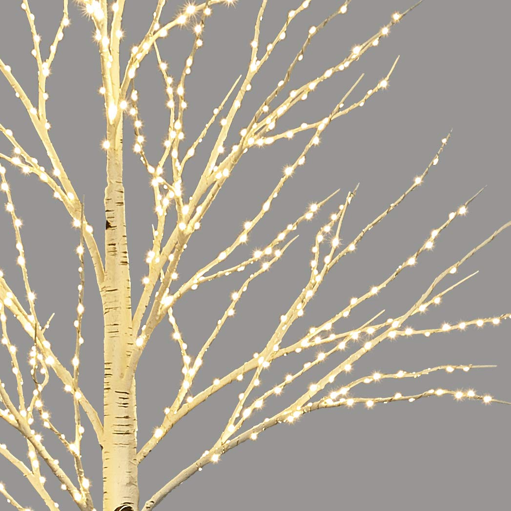 LITBLOOM 4FT Lighted Birch Twig Tree with 200 Warm White LED Fairy Lights - Indoor Outdoor Holiday Decor for Christmas, Easter, Wedding, Party & Home Decoration