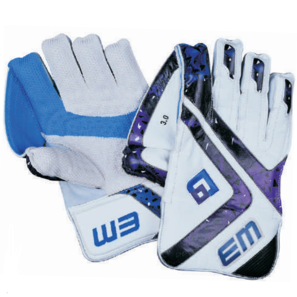 EM Quantum 3.0 Cricket Wicket Keeping Gloves for Adults - Professional Wicket Keeper Gloves with Enhanced Grip & Protection - Perfect for Cricket Matches, Training & Practice Sessions