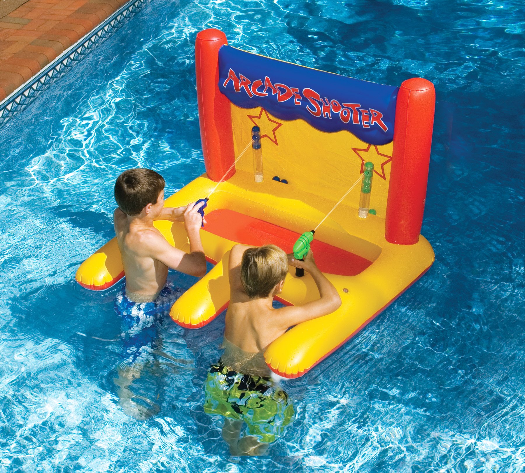 Swimline 2 Player Arcade Basketball Shooting Game Toy - Fun Outdoor Water Play & Pool Party Activity for Kids & Adults