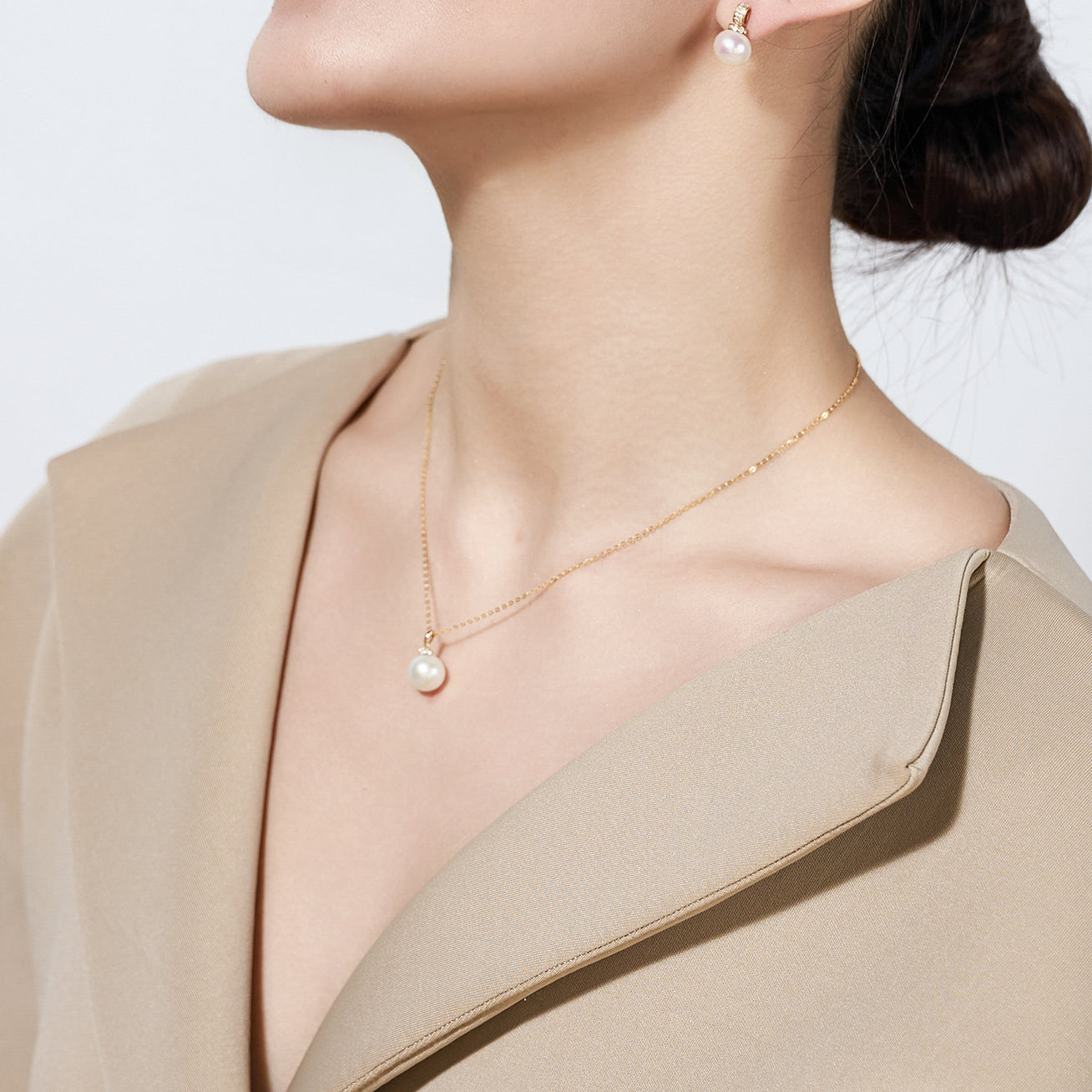18K Solid Gold Freshwater Pearl Necklace for Women - Elegant Bridal Jewelry Gift, Wedding, Anniversary & Special Occasions