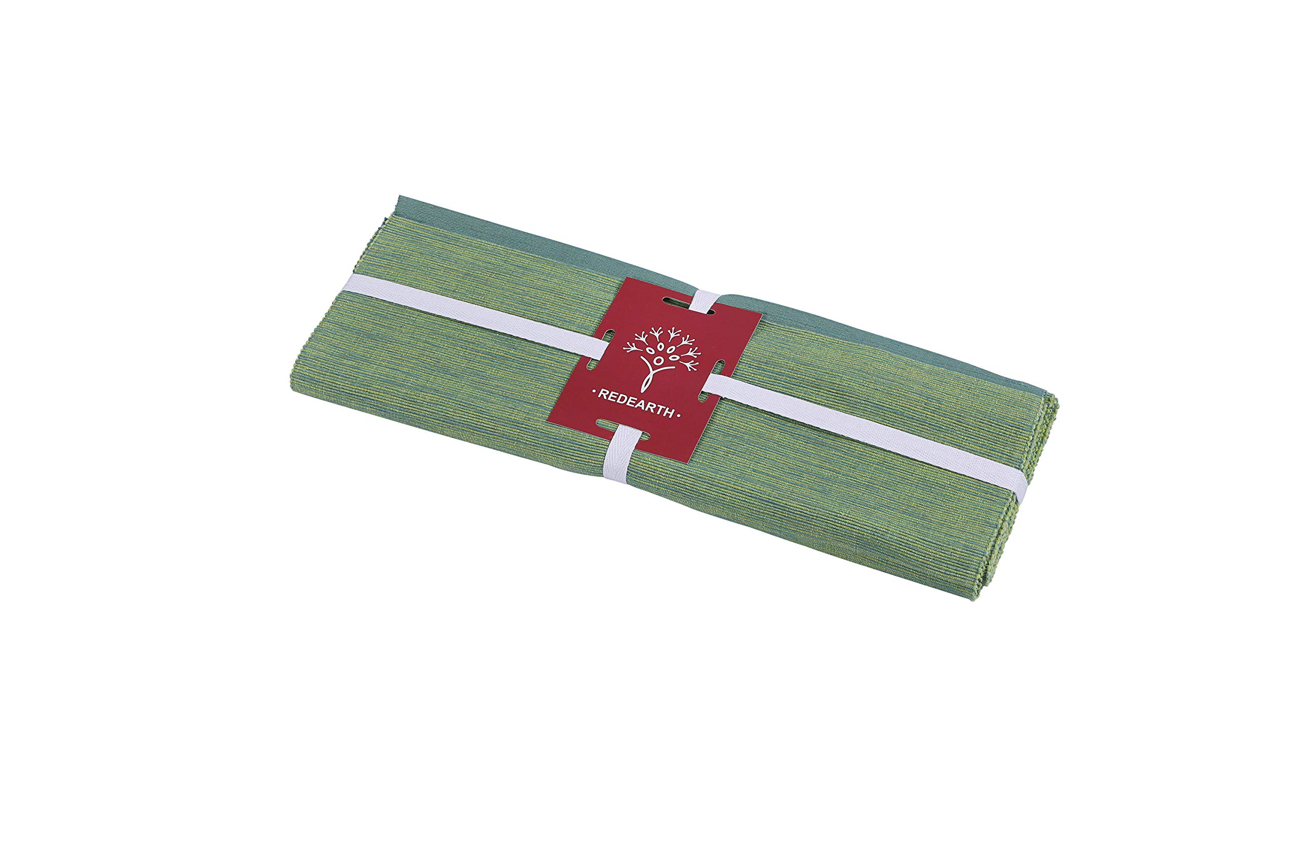 RedEarth Two-Tone Christmas & Thanksgiving Table Runner - 100% Cotton Ribbed Woven Table Linen for Round, Rectangle Dining Table, Coffee Table, Console, Dresser (14x72 Inches, Green) - Perfect for Holiday Decor, Fall Harvest Parties & Home Dining Decorations