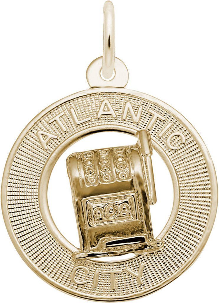 Vintage Rembrandt Atlantic City Slot Machine Charm - Collectible Casino Memorabilia for Jewelry Making & Gaming Enthusiasts | Perfect for Necklaces, Bracelets & Gambling-Themed Decor