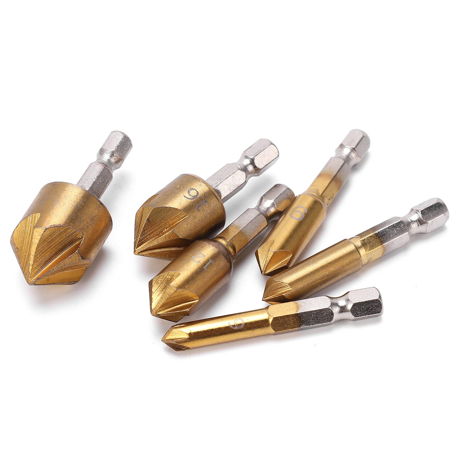 Hex Countersink Drill Bit Set - High Durability Chamfer Drill Bits for Metal & Woodworking | Perfect for Mechanics, DIY Repairs & Home Improvement Projects
