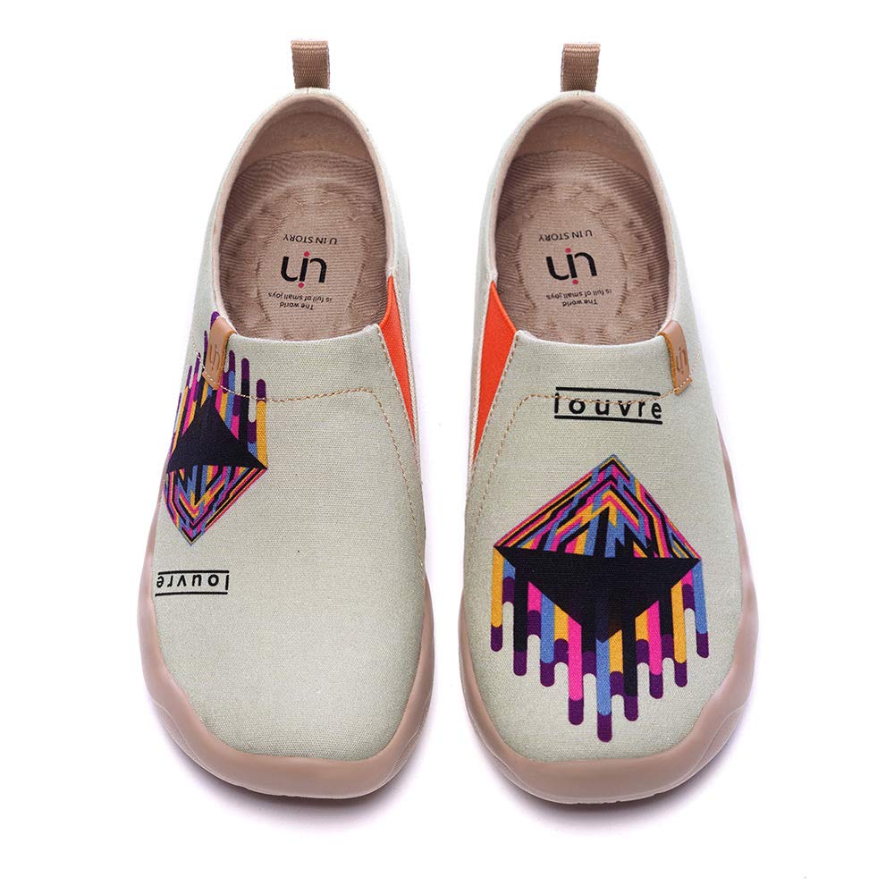 UIN Women's Slip On Sneakers - Comfortable Knit Loafers with Artistic Painting | Soft Walking Shoes for Women | Perfect for Casual Outings, Travel & Everyday Wear