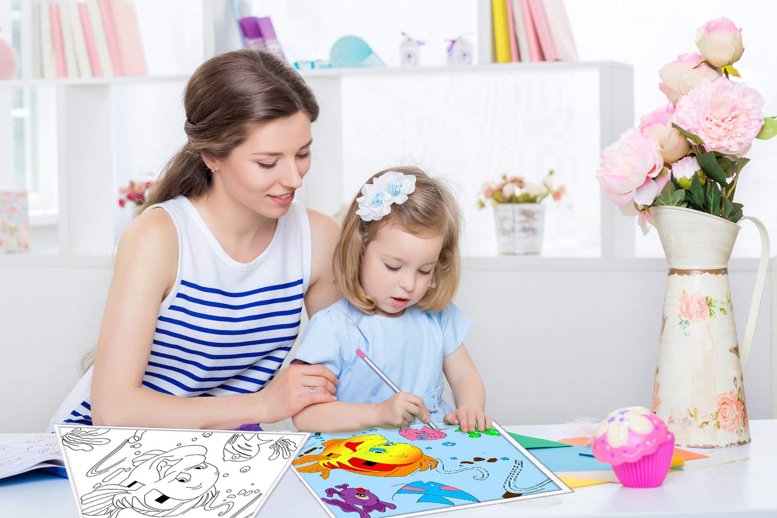 DIY Blank Painting Kite for Kids & Adults - White Diamond Kite Making Kit with Handles & Strings - Bulk Coloring Kites for Outdoor Activities, Birthday Parties & Family Fun