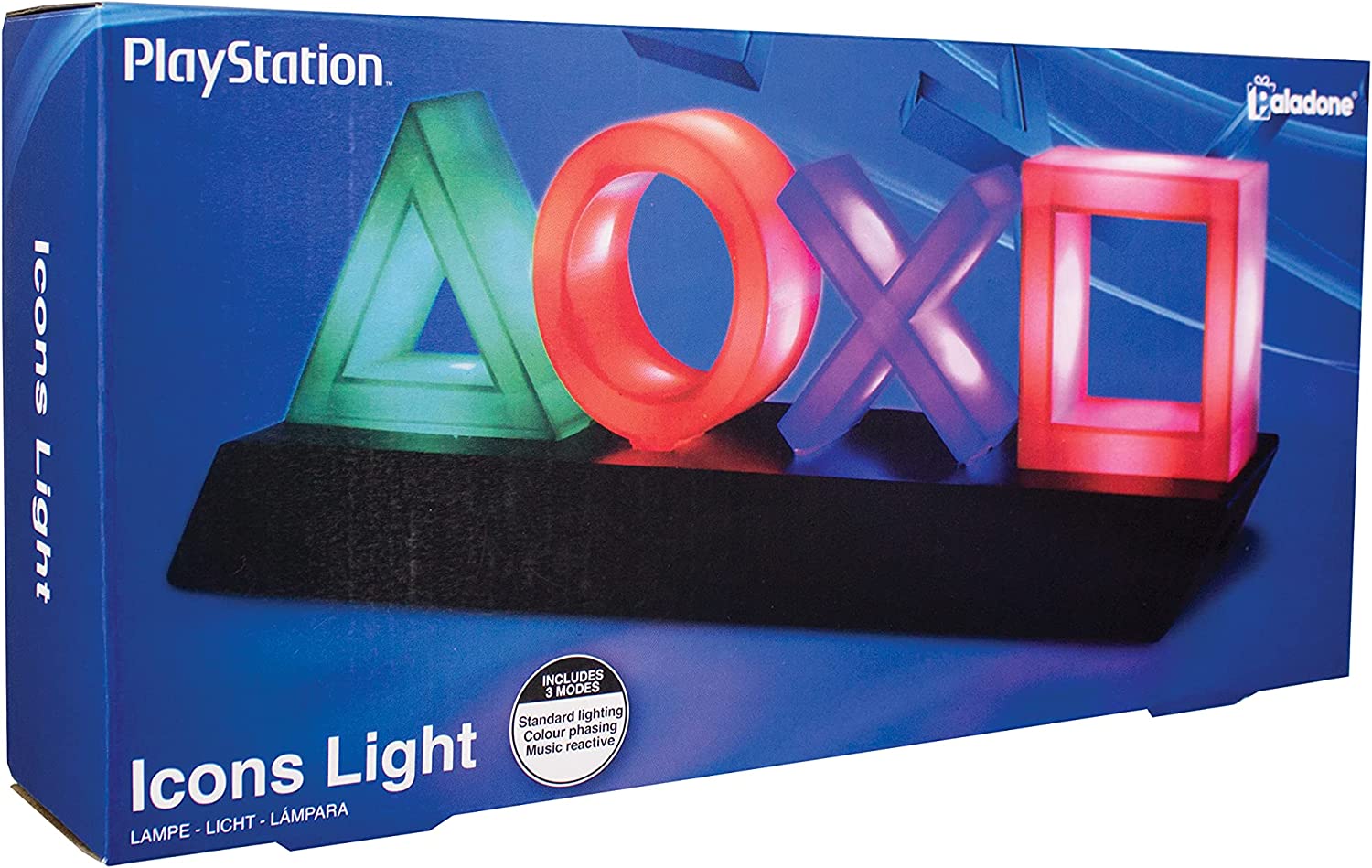 Paladone Playstation Icons LED Light - 3 Adjustable Lighting Modes for Gaming Room Decor, Bedroom Night Light & Gamer Gift