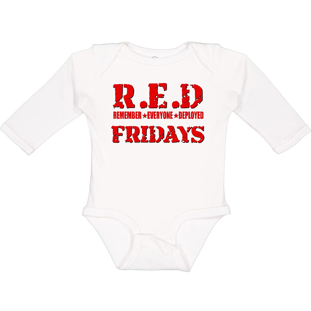 Inktastic Red Fridays Long Sleeve Baby Bodysuit - Soft Cotton Creeper for Infants & Toddlers - Perfect for Holidays, Family Photos & Everyday Wear