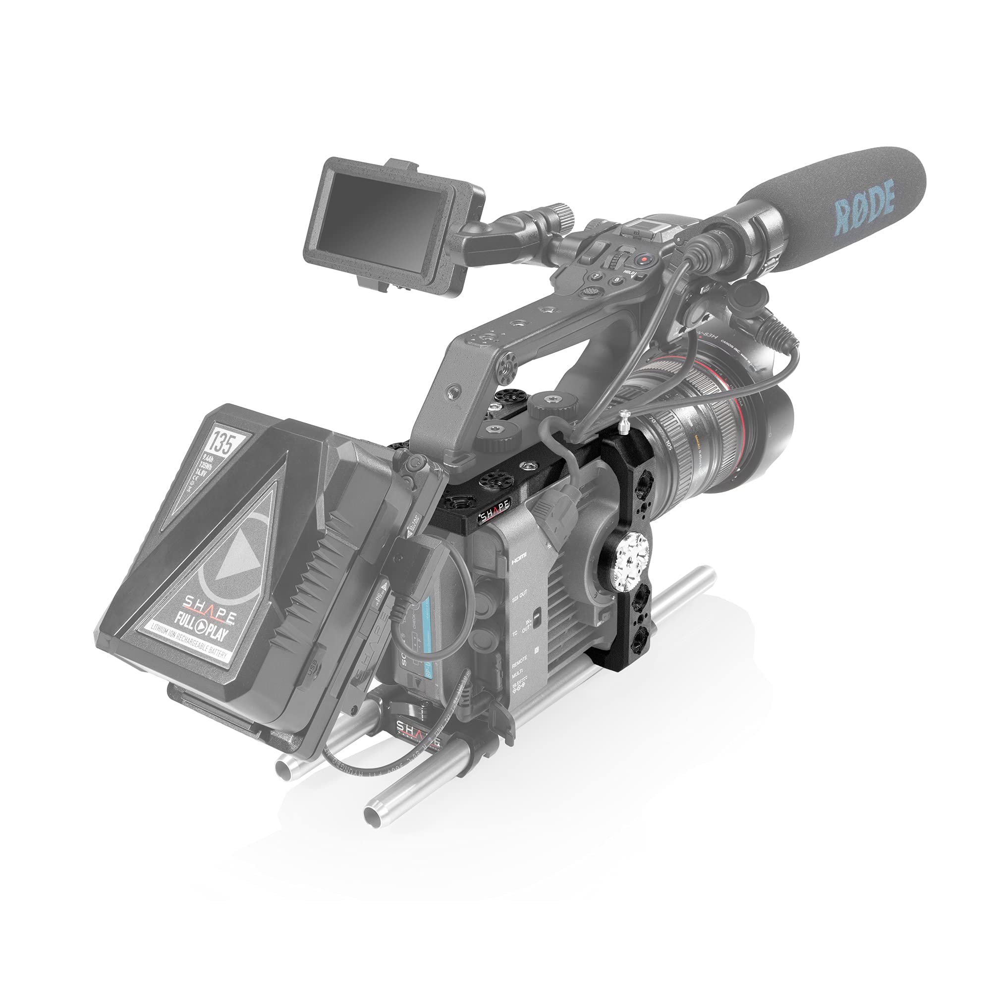SHAPE Camera Cage for Sony FX6 - Durable Aluminum Alloy Rig with Cold Shoe Mount & 15mm Rod Clamps - Perfect for Filmmaking, Vlogging & Professional Video Production