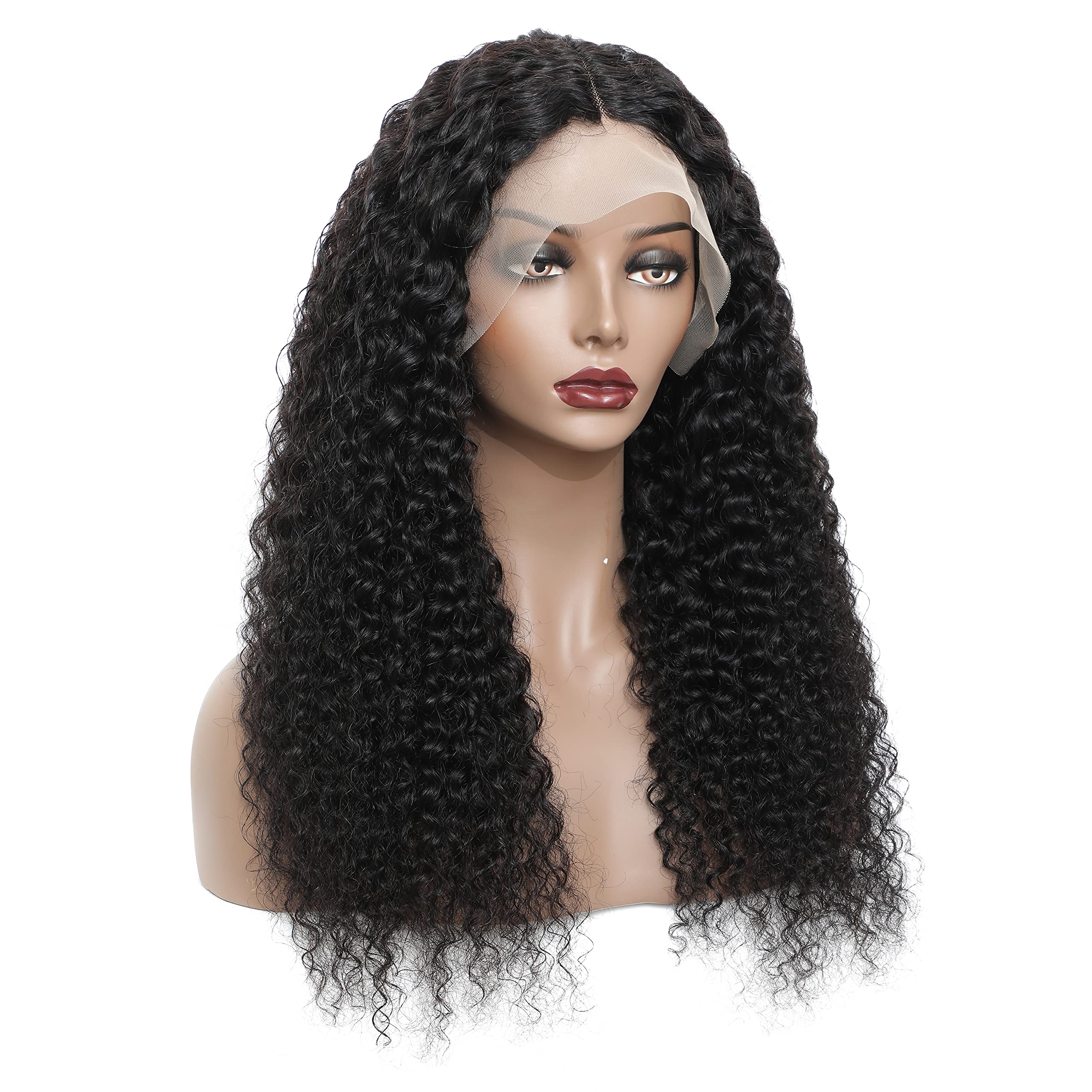 20 Inch Glueless Water Wave Lace Front Wig - 100% Brazilian Virgin Human Hair with Baby Hair | Natural Deep Water Wave Curly Lace Frontal Wigs for Black Women | Perfect for Daily Wear, Parties & Special Occasions