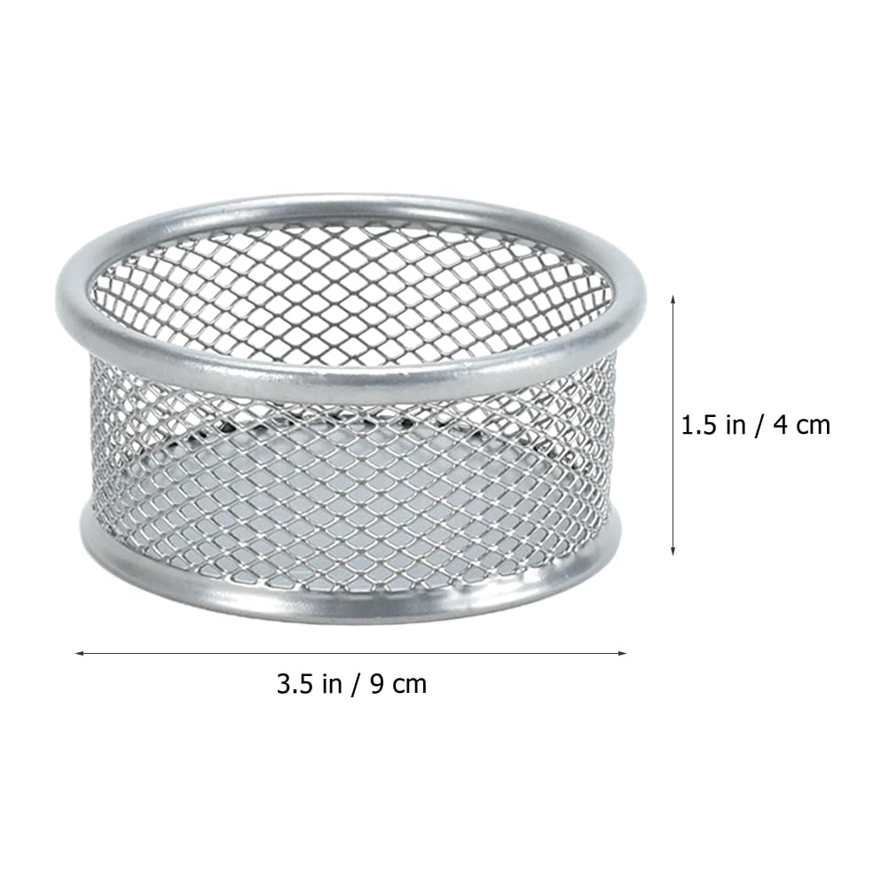 4Pcs Silver Iron Wire Mesh Paper Clip Holder for Desk - Office Desk Organizer & Paper Clip Dispenser - Perfect for Office, School, Home, and Workspace Organization