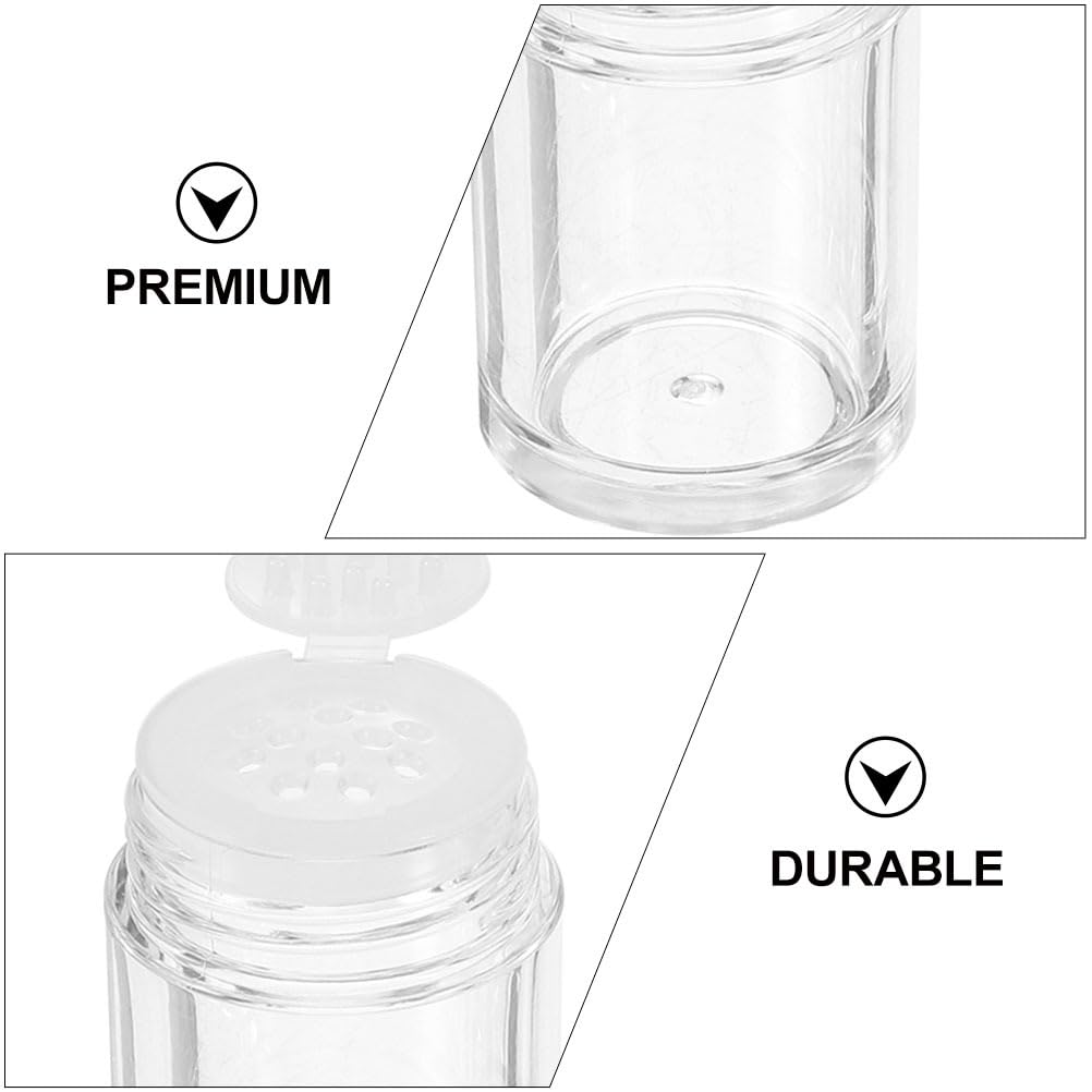 Housoutil 6-Piece Transparent Plastic Cosmetic Powder Dispenser Set - Mini Compact Powder Containers for Travel & Makeup Touch-Ups | Perfect for On-the-Go Beauty & Organizing Loose Powders