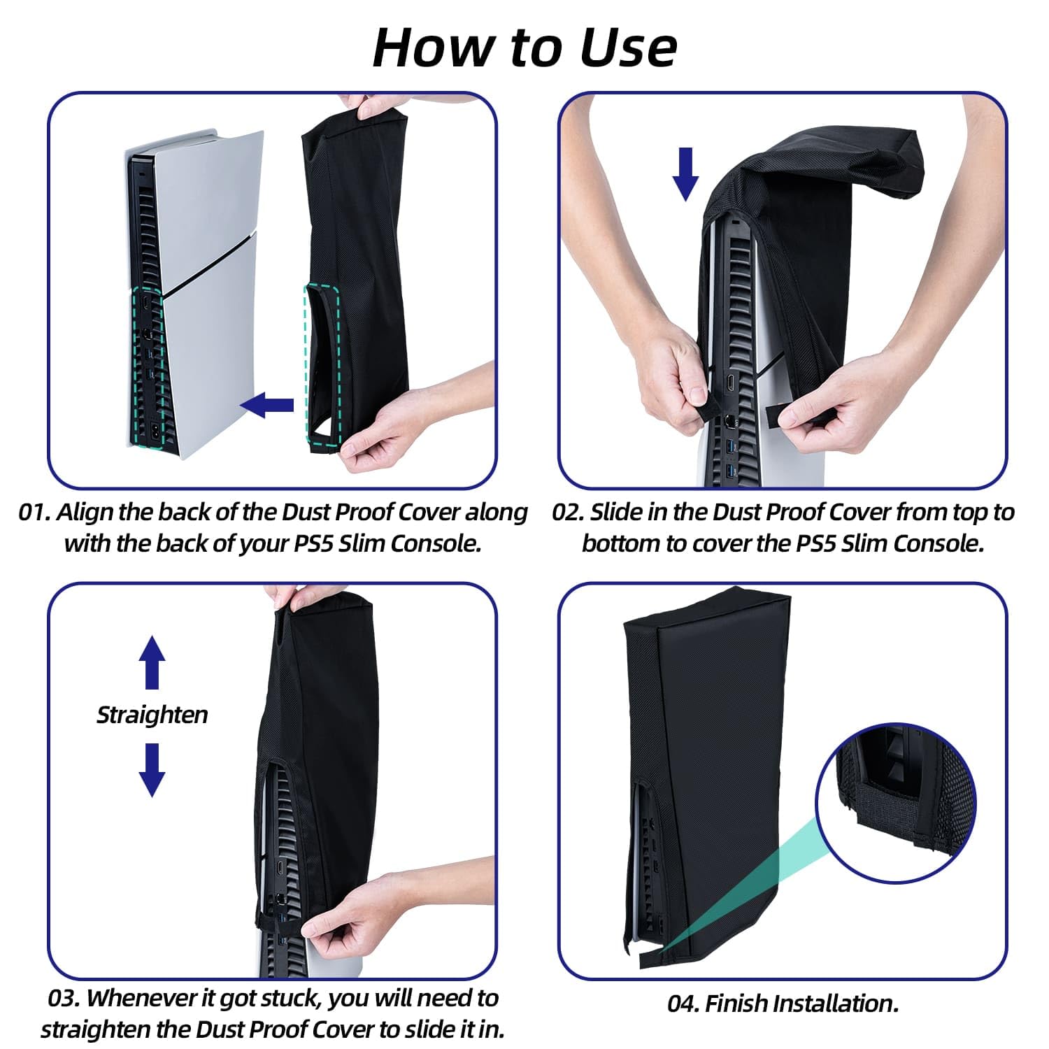 Wigearss Dustproof Protective Cover for PS5 Slim Console - Not Compatible with PS5/PS5 Pro | Perfect for Gaming Setup & Console Protection