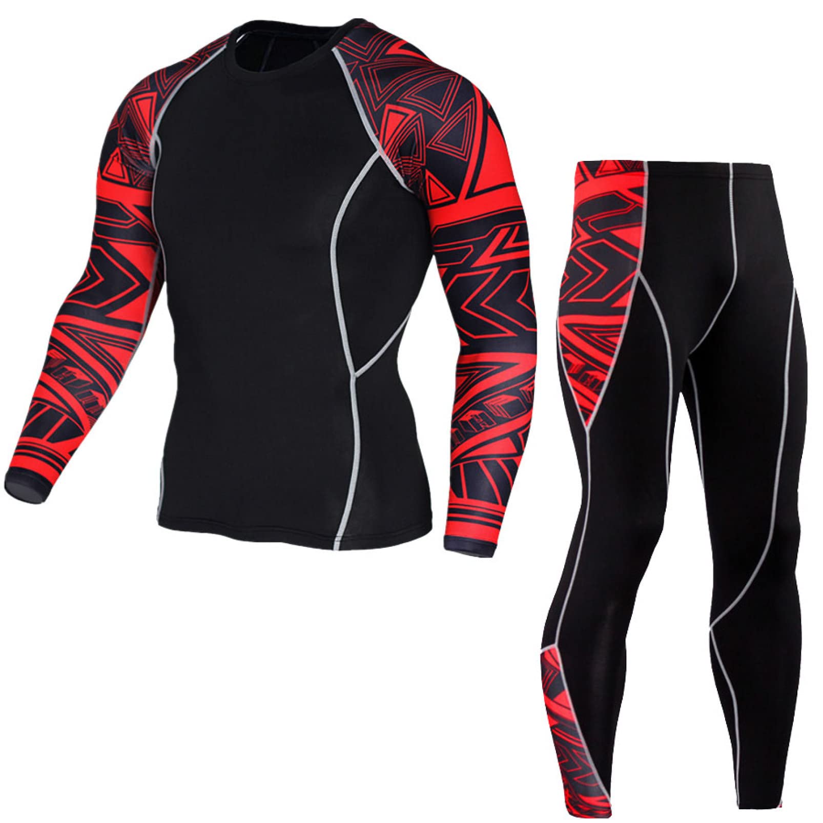 PTONUIC Men's Thermal Compression Pants - Winter Warm Running Tights, Ski Base Layer Leggings for Cold Weather Workout & Outdoor Sports | Perfect for Jogging, Hiking, Gym & Snow Activities