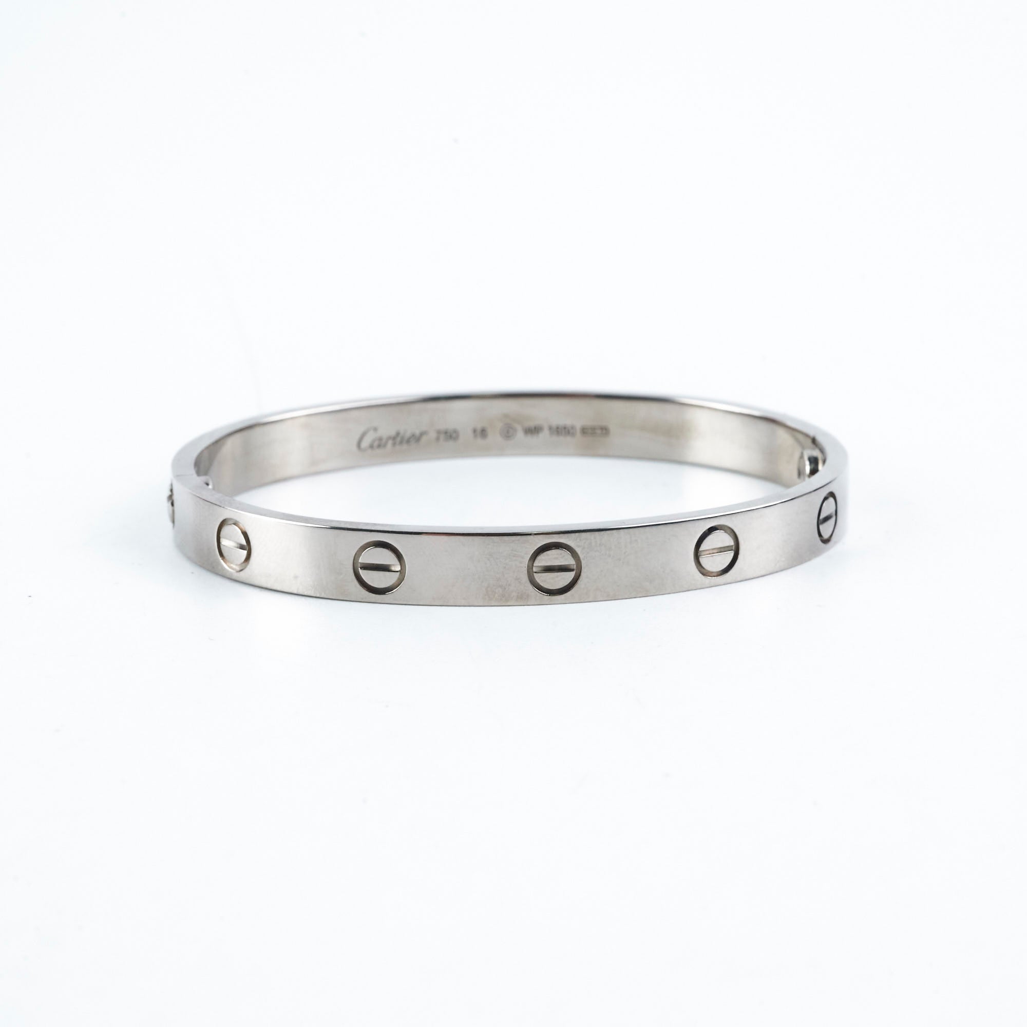 Cartier Love Bracelet 18K White Gold - Classic Luxury Jewelry for Women, Anniversary & Wedding Gift, Size 16 - Perfect for Special Occasions & Everyday Elegance