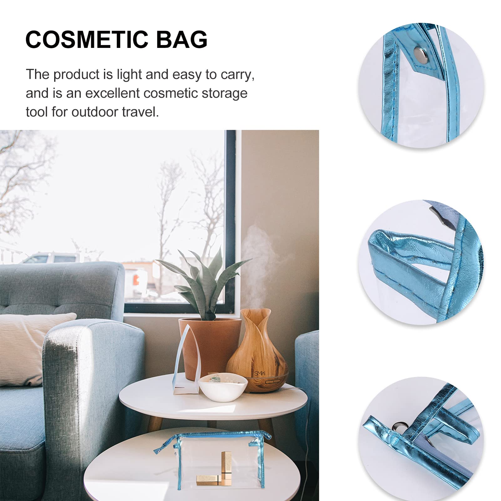 EXCLUZO 6-Piece Waterproof Makeup Bags Set - Clear Transparent Cosmetic Organizer for Travel, Toiletry Storage & Washable Makeup Pouches - Perfect for Bathroom, Gym, Beach & Daily Organization