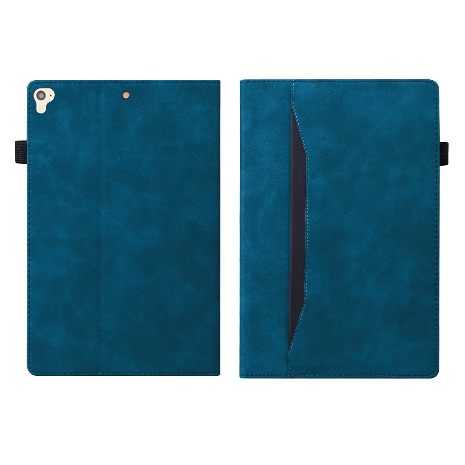 Premium PU Leather iPad 9.7 Case for iPad 5th/6th Gen (2018/2017) & iPad Air 2/Air - Multi-Angle Stand, Auto Sleep/Wake Smart Cover, Peacock Blue - Perfect for Work, Study & Travel