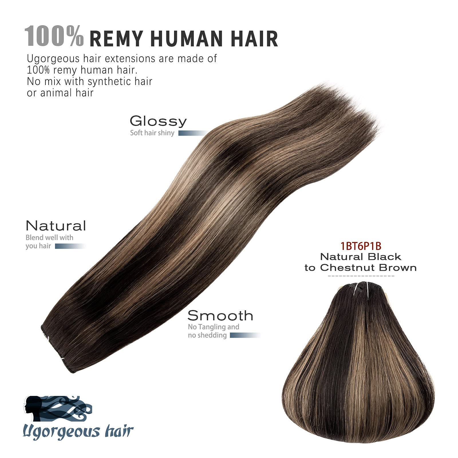 18 Inch Wire Hair Extensions 100% Human Hair - Ombre Black to Chestnut Brown Clip-In Extensions (80g) for Volume & Length | Perfect for Weddings, Parties & Daily Styling