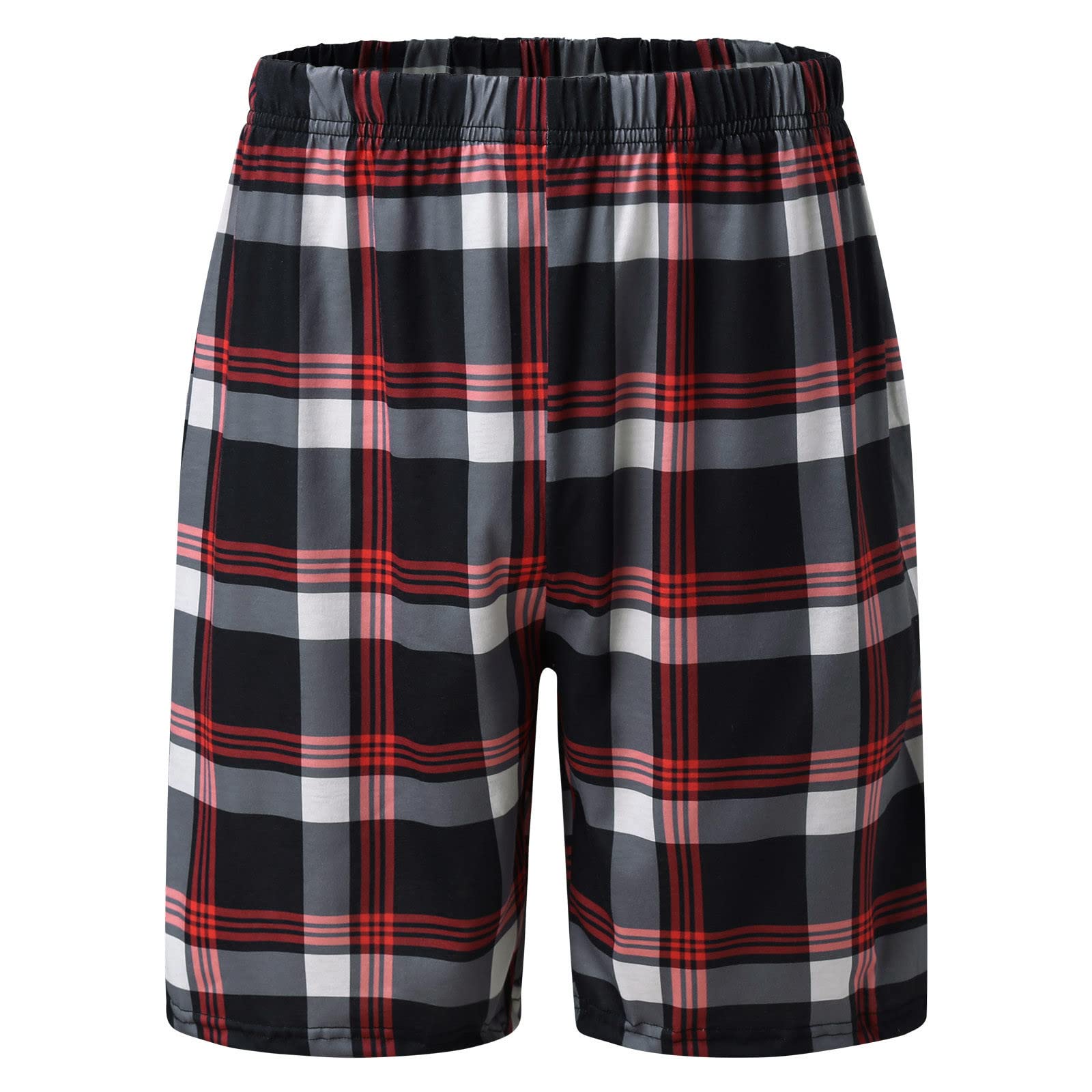 Men's Comfortable Woven Stretch Pajama Shorts with Pocket - Soft Cotton Polyester Spandex Blend Sleepwear - Perfect for Lounging, Sleeping & Summer Nights