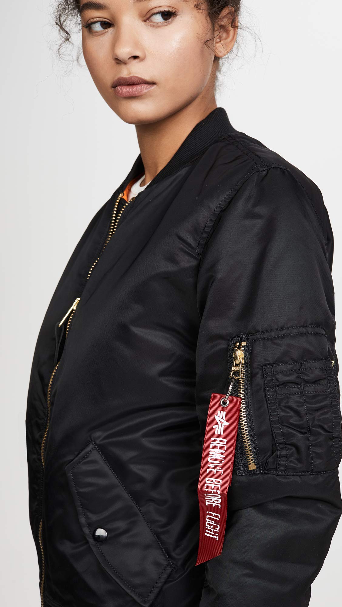 Alpha Industries Women's MA-1 Flight Jacket - Lightweight Bomber Jacket for Women, Water-Resistant & Stylish (Perfect for Casual Wear, Travel & Outdoor Adventures)