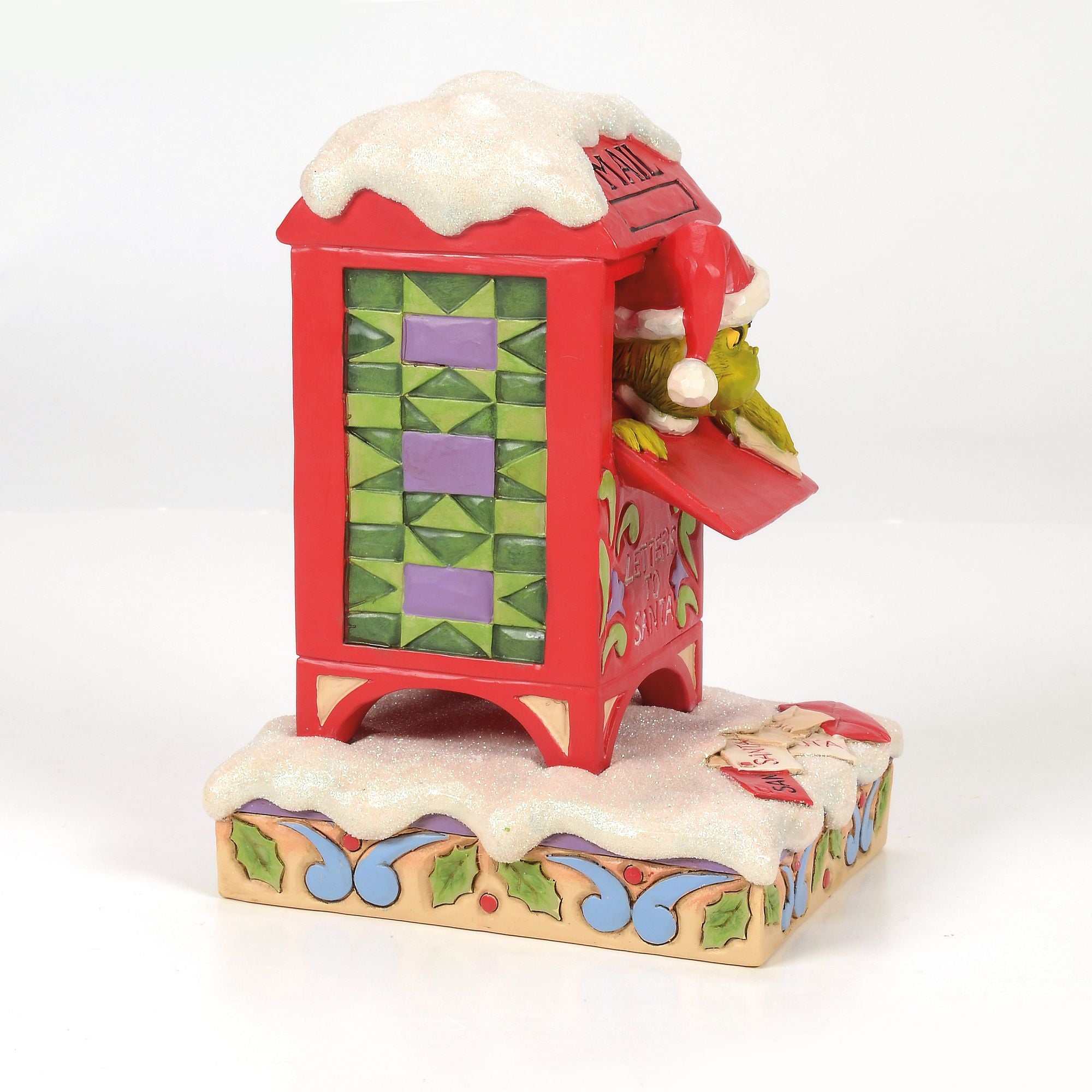 Festive Grinch in Mailbox Figurine - Christmas Decoration for Home, Office & Yard - Perfect for Holiday Decor & Gift Giving