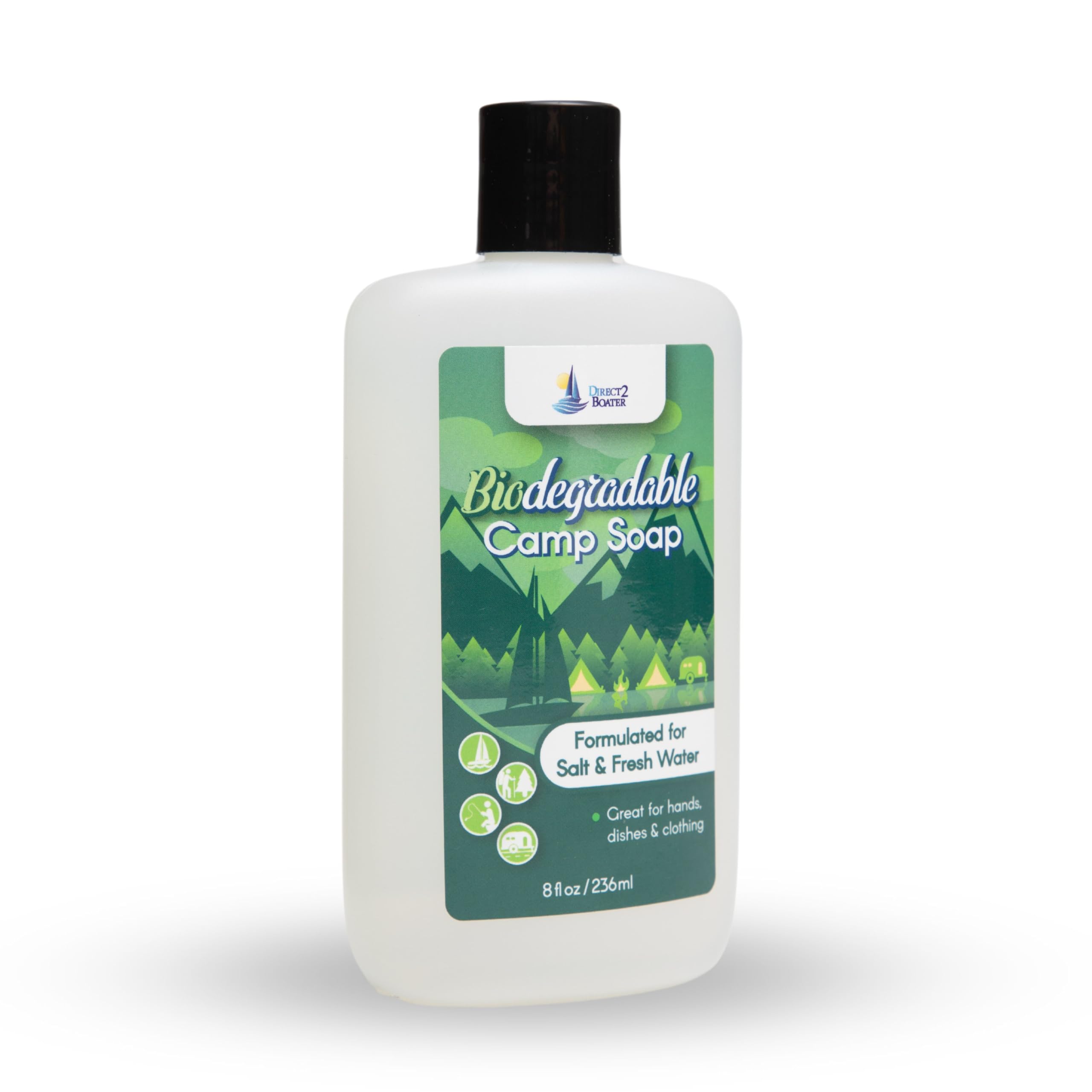**Eco-Friendly Biodegradable Camping Soap - 8oz Unscented, Dye-Free All-Purpose Soap for Hiking, Backpacking & RV Trips - Gentle Hand & Body Wash for Outdoor Adventures**    *(Perfect for Camping, Backpacking, RV Travel, and Off-Grid Hygiene!)*