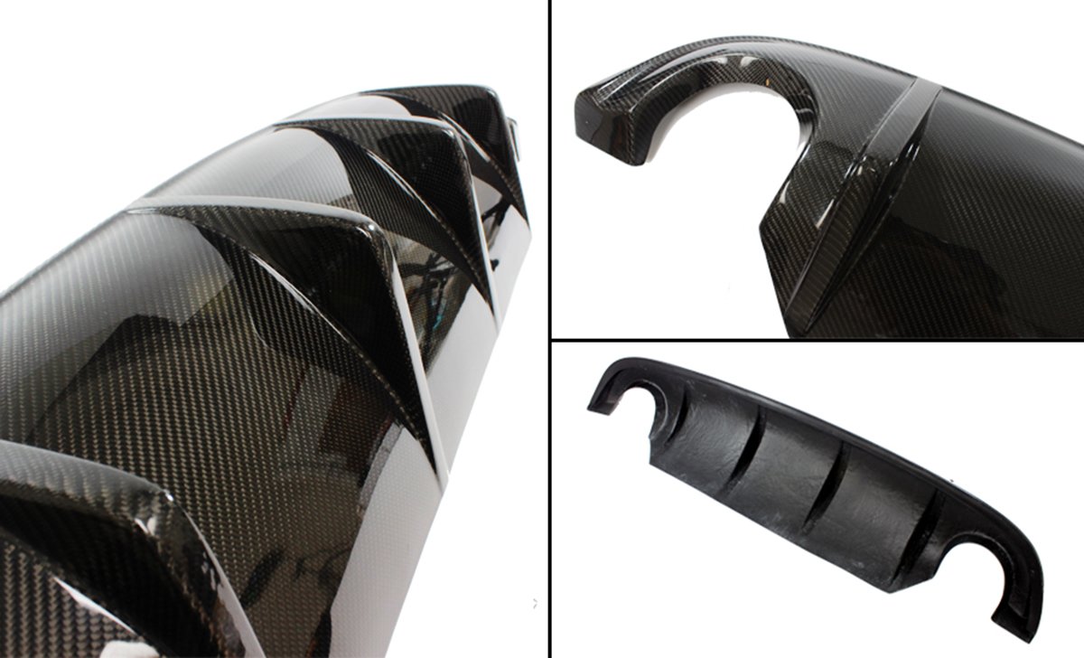Carbon Fiber Rear Bumper Diffuser Valance for 2014-2017 INFINITI Q50 - Sporty VIP Style Upgrade for Enhanced Aerodynamics & Luxury Look