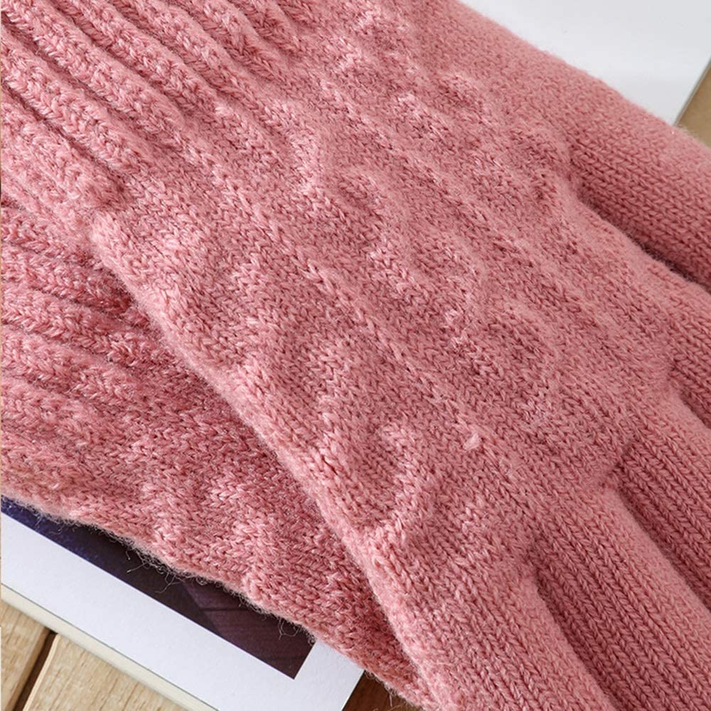 Women's Winter Knitted Touchscreen Gloves - Warm Velvet Cycling for Outdoor