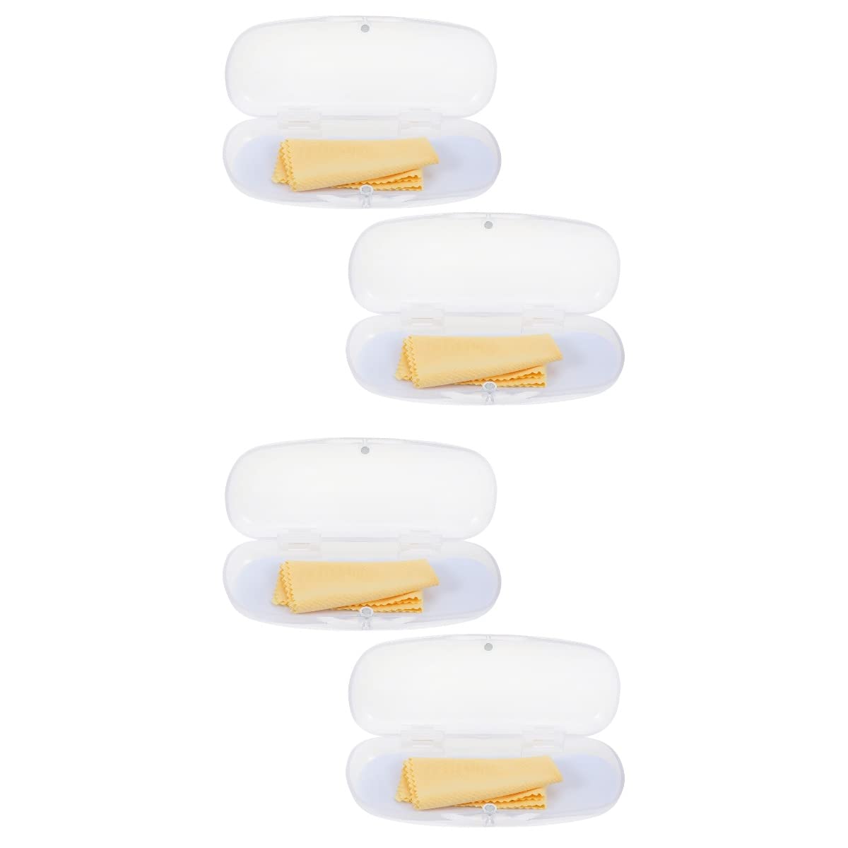DOITOOL 4 Pack Clear PVC Glasses Case - Diving Goggle Storage, Eyeglass Protector & Headset Holder - Travel-Friendly Clamshell Organizer Pouch for Swim Gear, Sunglasses & Electronics Accessories