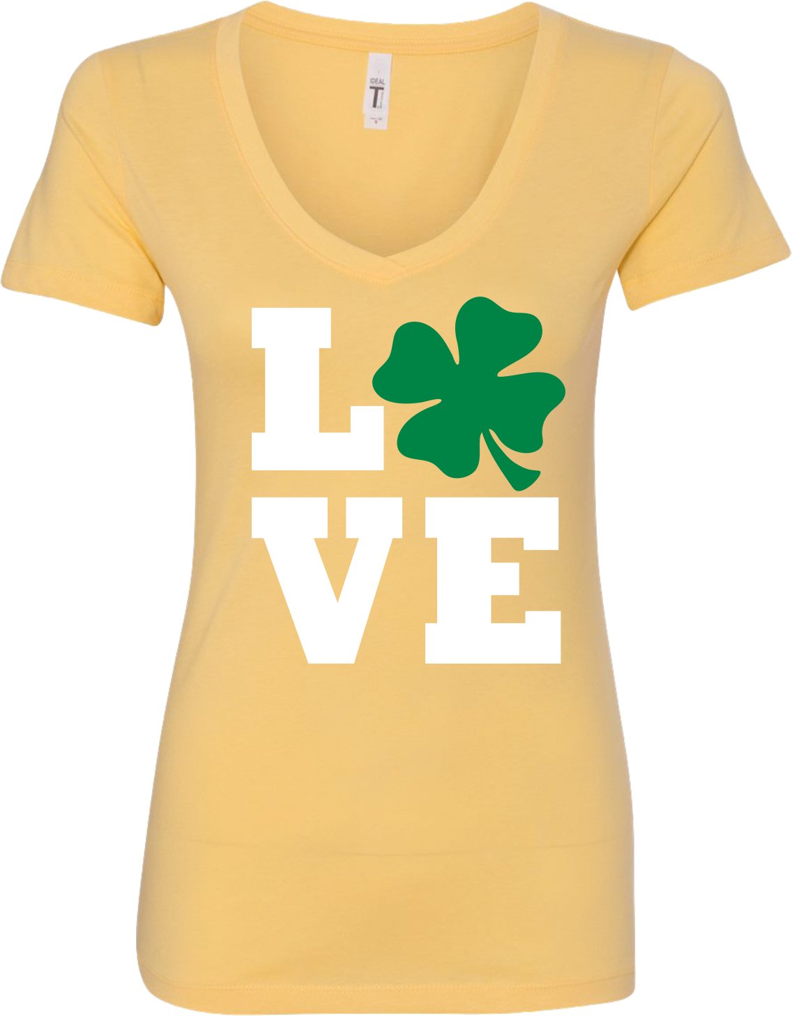 St. Patrick's Day Shamrock Love V-Neck T-Shirt for Women - Festive Holiday Apparel for Parties & Irish Celebrations