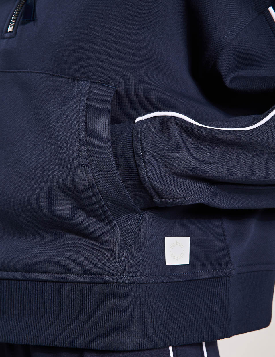 Rihanna Sweatshirt for Women - Navy Blue with White Piping | Cozy Pullover Hoodie for Casual Wear, Lounge & Street Style Fashion