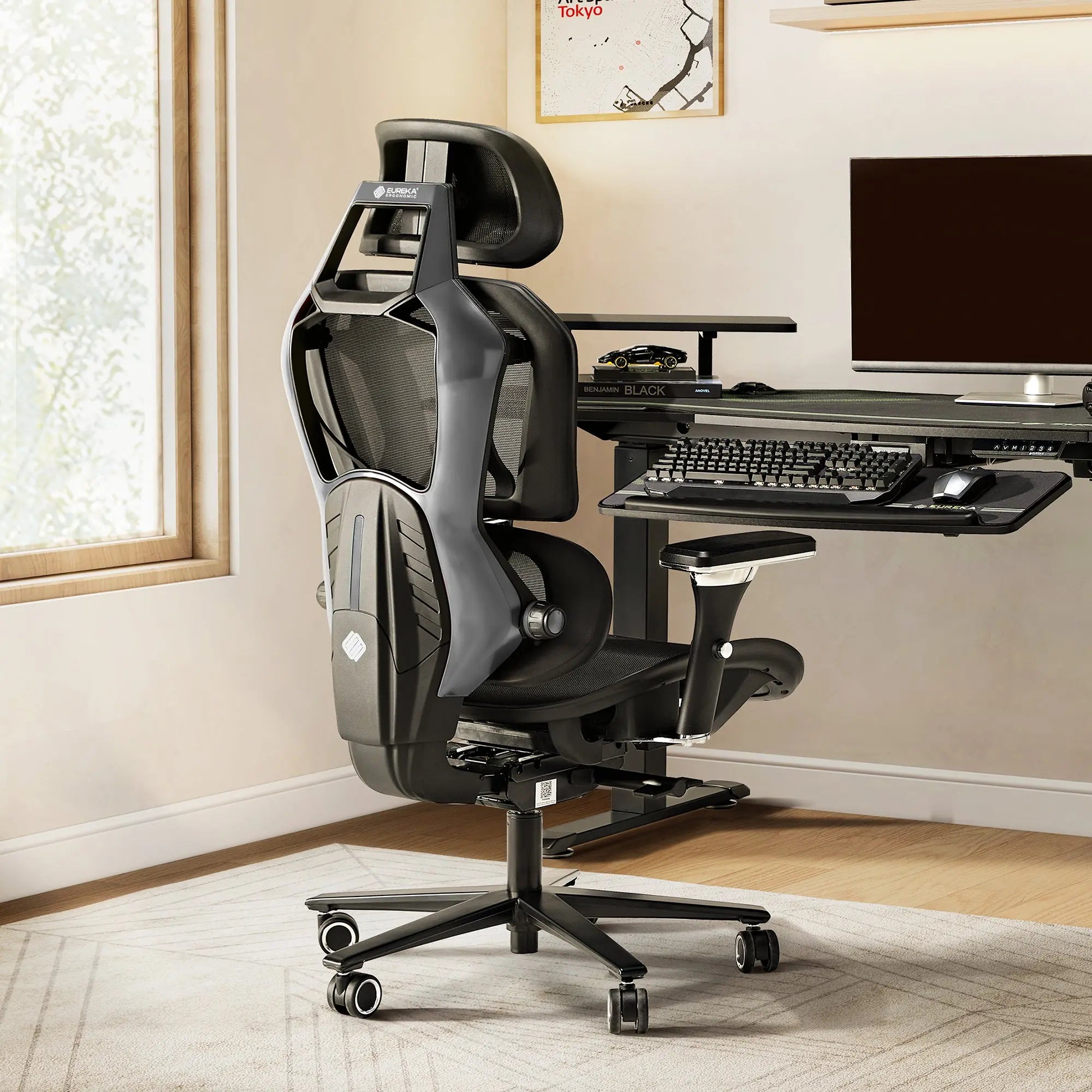 Typhon Hybrid Ergonomic Gaming Chair - Adjustable Lumbar Support & Headrest for PC, Office & Console Gaming - Comfortable Racing Style Chair for Long Hours of Work or Play