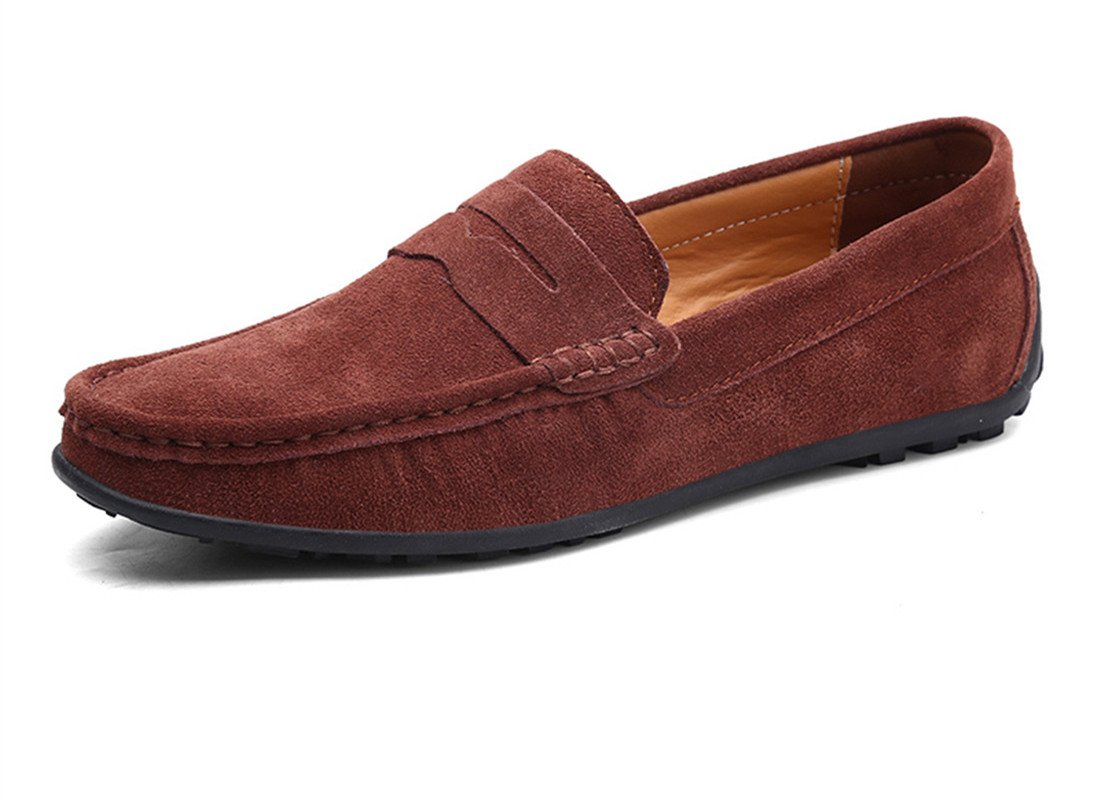 Stylish Men's Suede Leather Penny Loafers - Comfortable Slip-On Driving Moccasins & Boat Shoes for Casual Wear, Office & Outdoor Activities