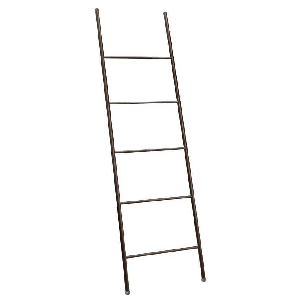 Black Metal Free Standing Bath Towel Ladder - Modern Contemporary Storage Rack for Bathroom Organization | Perfect for Spa, Guest Bathrooms & Luxury Home Decor