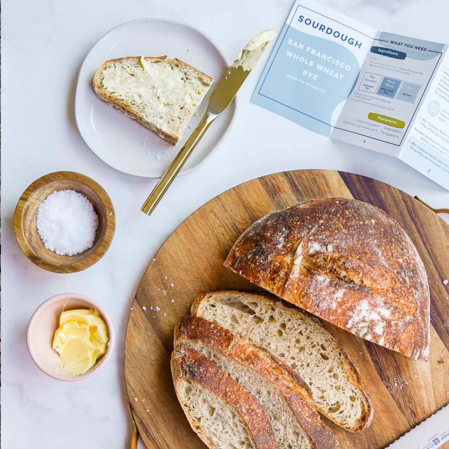 Artisan Bread Making Kit with San Francisco Sourdough Starter | 5-Piece DIY Baking Set Includes Baker's Scale, Bread Lame, Dough Scraper & Butter Muslin | Sourdough Bread Baking Supplies for Home Bakers | Perfect for Beginners & Bread Enthusiasts