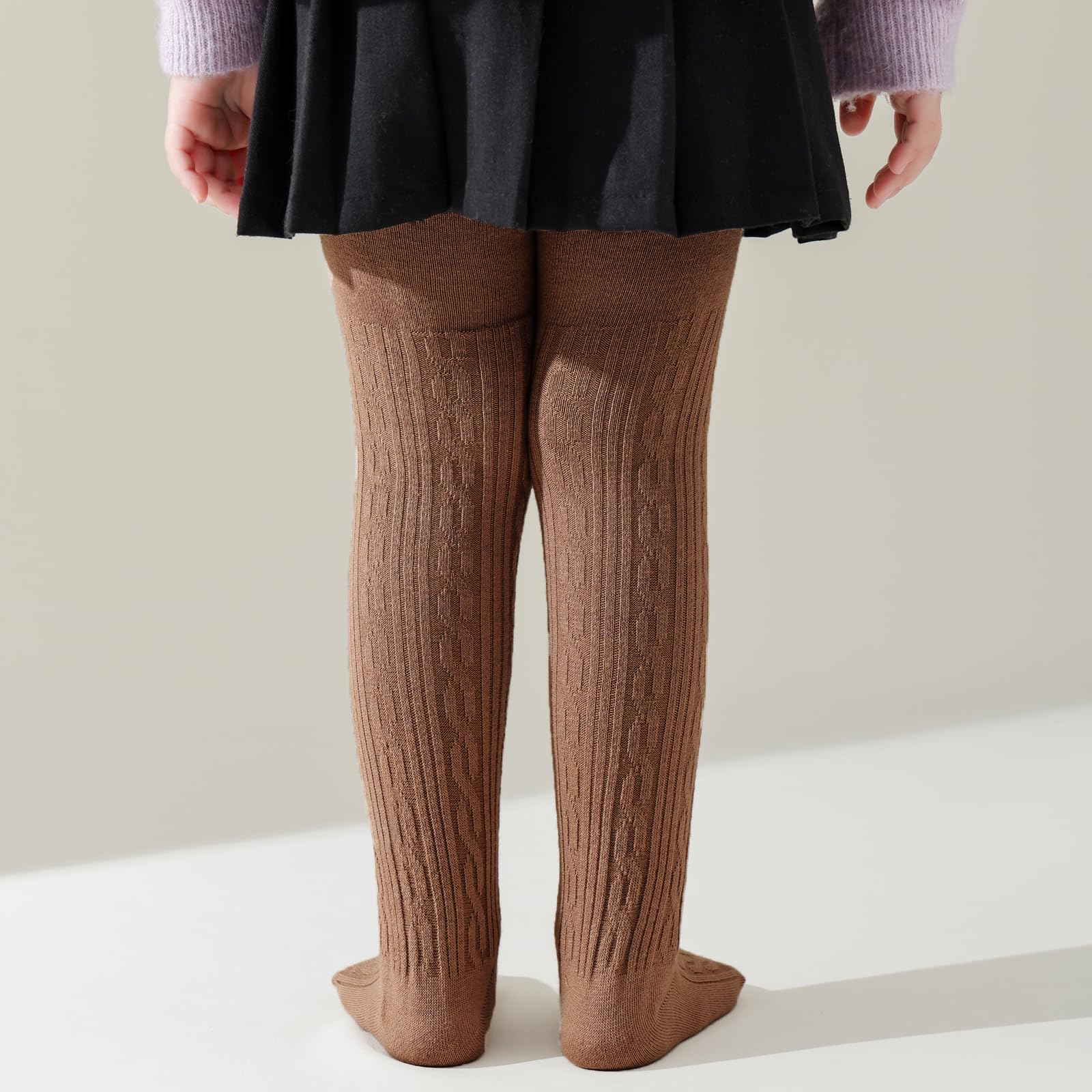**Soft Cotton Baby Tights for Toddler Girls - Seamless Cable Knit Leggings & Stockings (3/4/5 Pack) - Perfect for Playtime, Daycare & Winter Outfits**