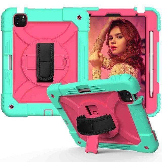 iPad Air 4 Protective Case with Heavy Duty Hybrid Shoulder Strap - Shockproof Cover for Travel, Commuting & Outdoor Activities