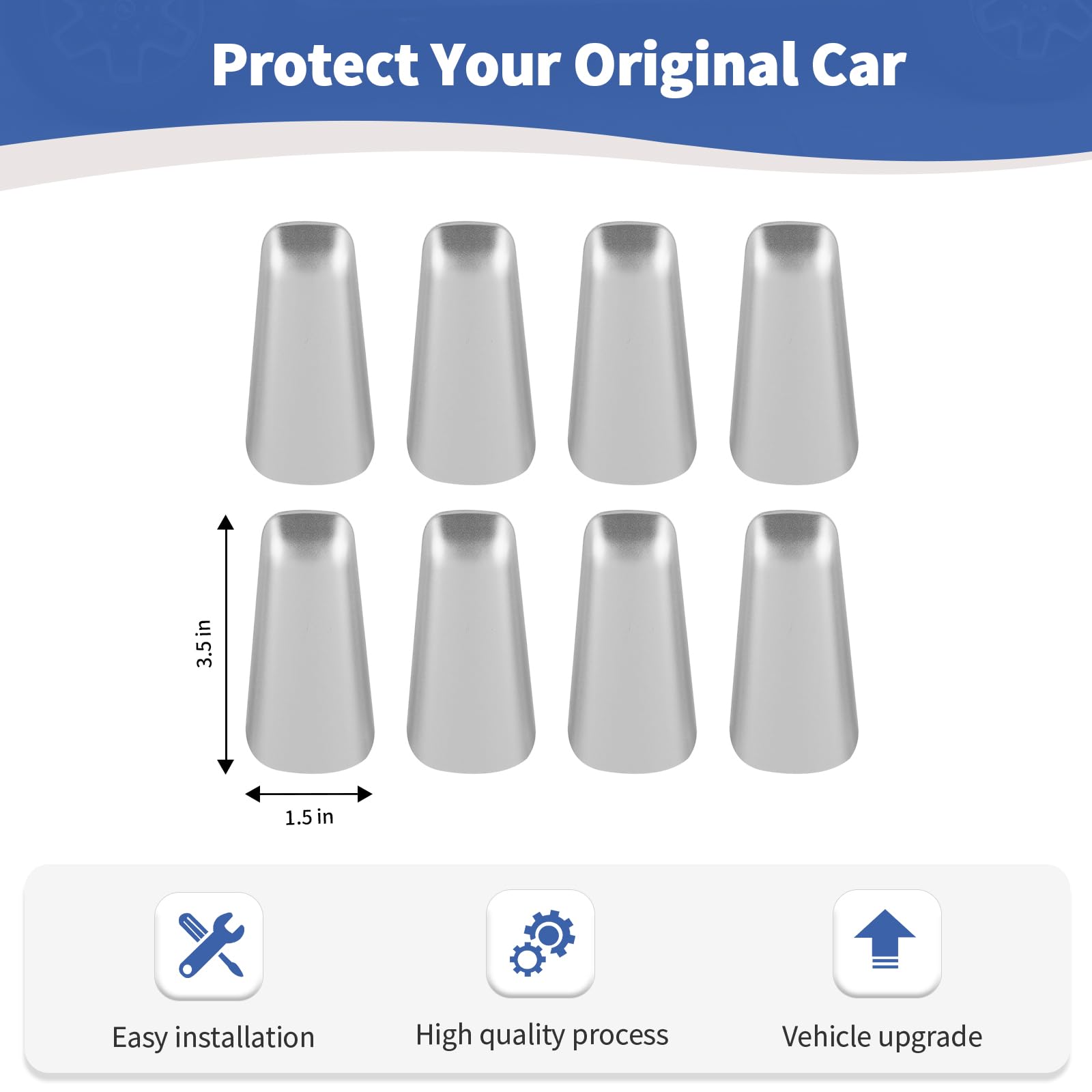 RT-TCZ Silver A/B Pillar Grab Handle Covers for Jeep Wrangler JL JLU & Gladiator JT (2018-2023) - Interior Accessories for Enhanced Grip & Style - Perfect for Off-Roading & Daily Commutes