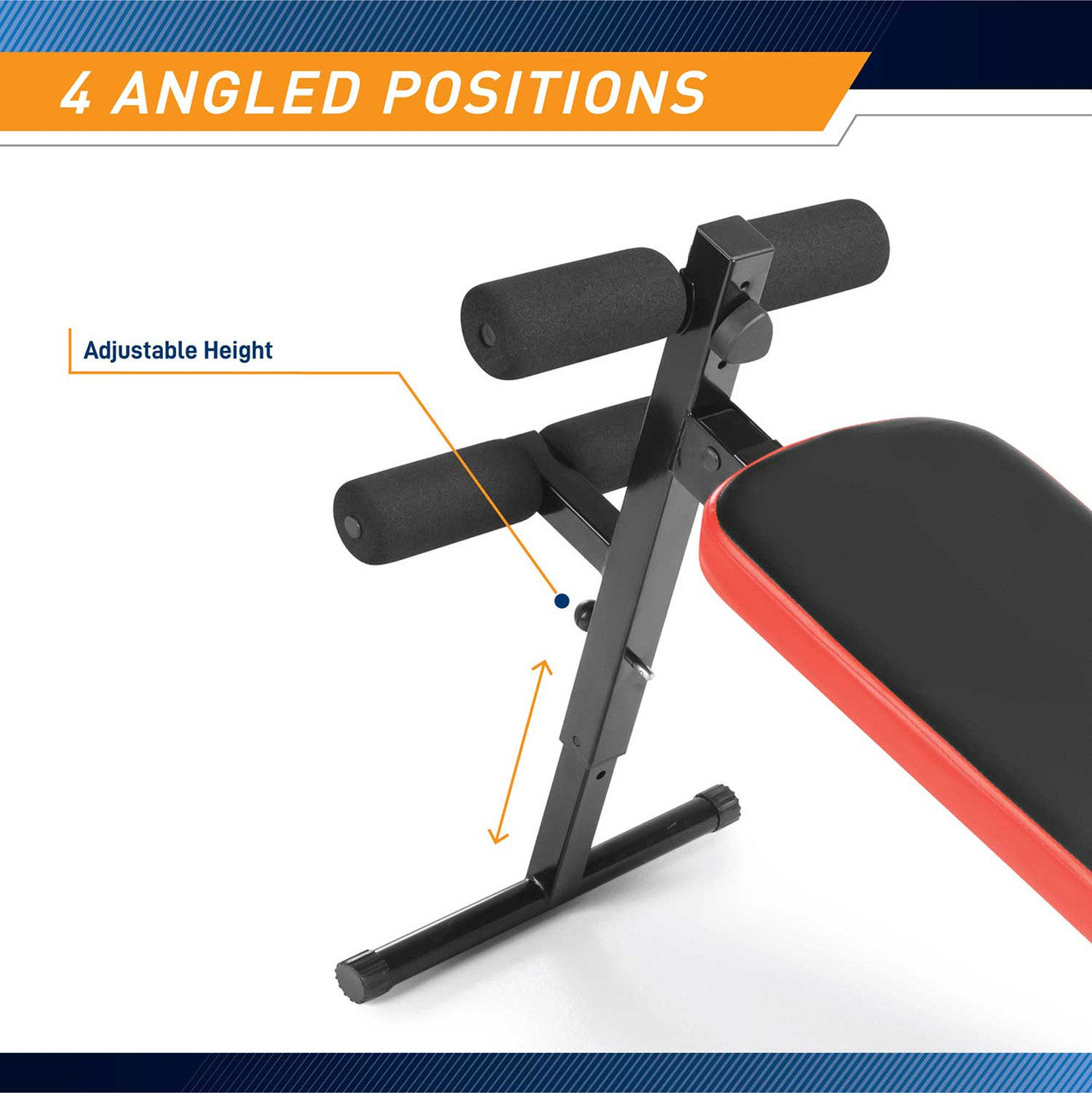 Marcy SB 4606 Folding Utility Bench with Adjustable Headrest & Slant Board - Home Gym Equipment for Strength Training and Stretching Exercises