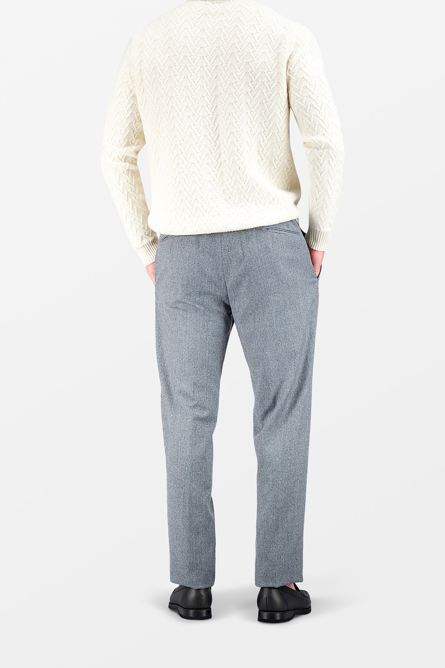 Incotex Grey Woven Trousers for Men - Premium Comfort Dress Pants for Business & Office Wear - Slim Fit Professional Work Pants