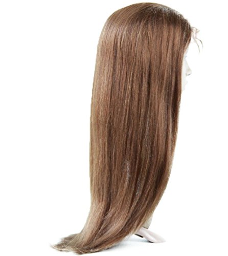 DaJun 100% Virgin Remy Human Hair Front Lace Wig - #4 Light Brown Yaki Texture | Natural Look for Daily Wear, Cosplay & Special Occasions