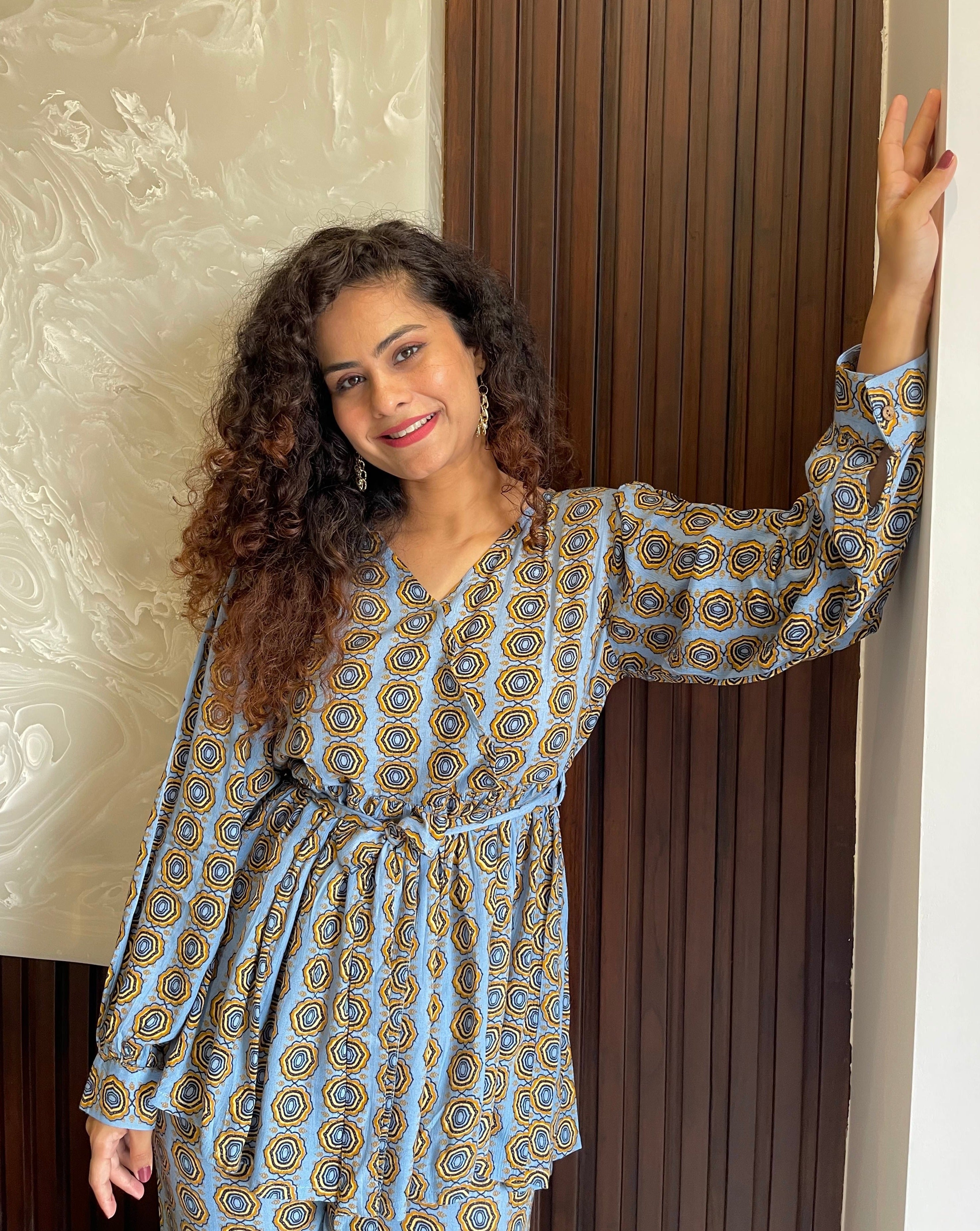 Minty Blue Cotton Matching Outfit Set for Women | Casual Summer Loungewear & Street Style Fashion