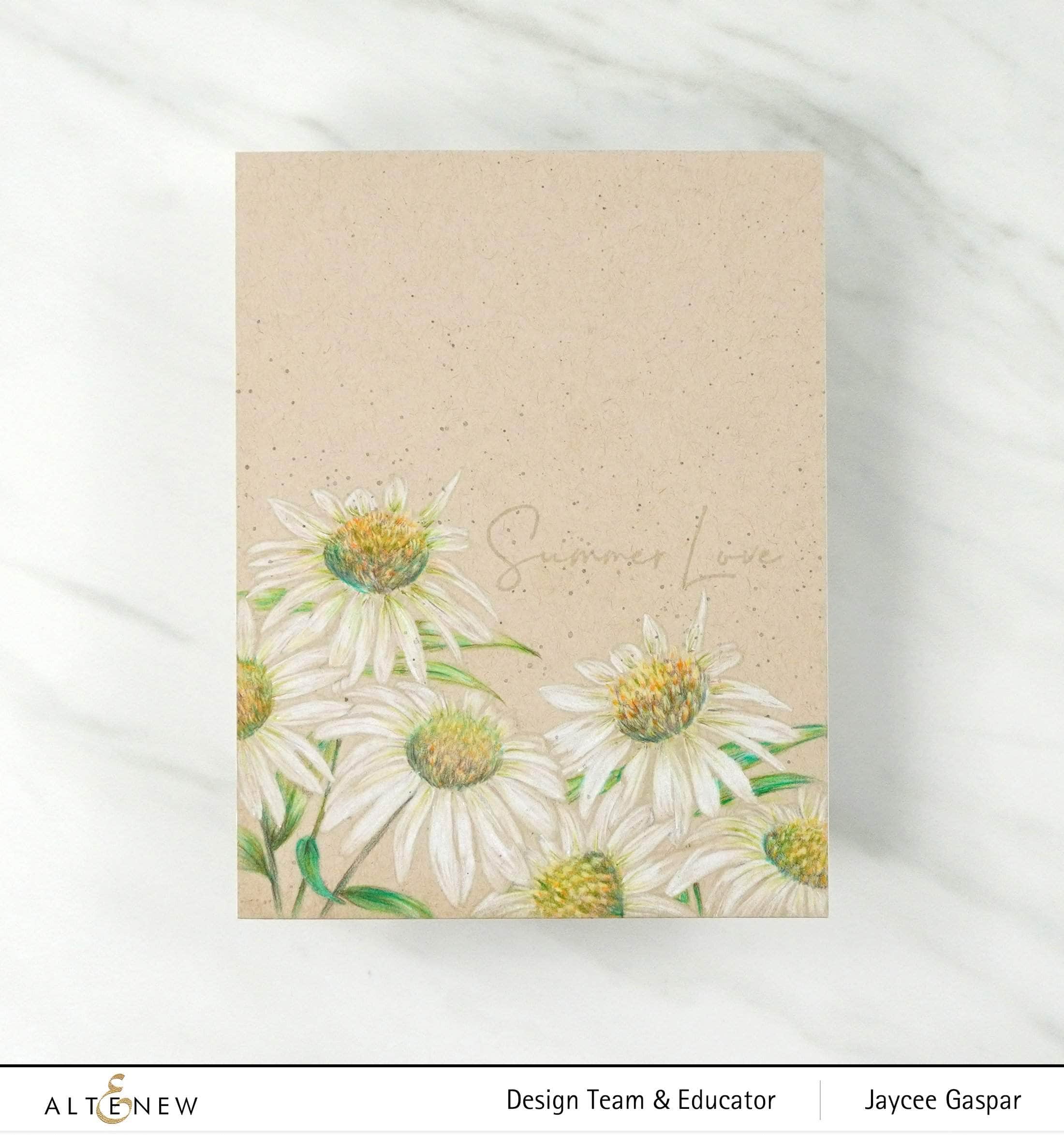 White Swan Echinacea Outline Stamp Set for DIY Flower Painting - Perfect for Scrapbooking, Card Making, and Handmade Greeting Cards