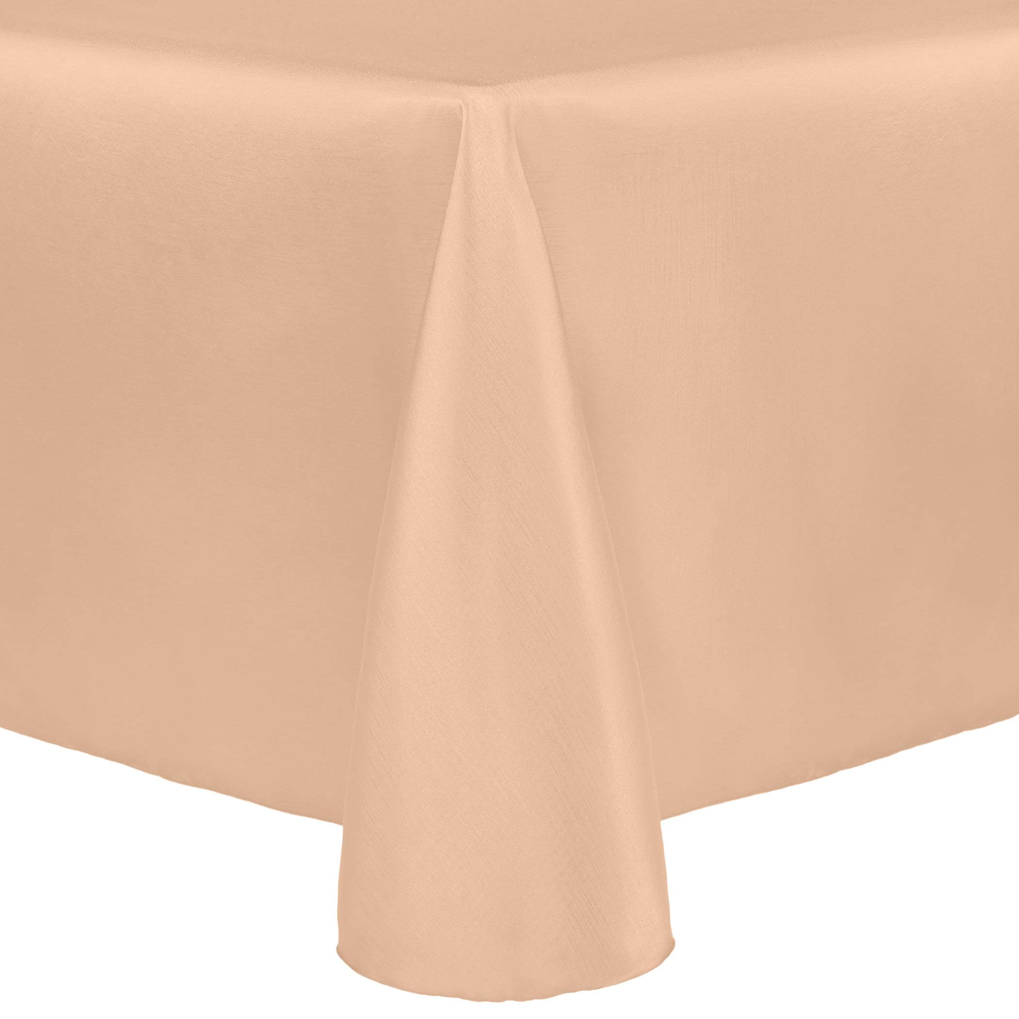 5-Pack Reversible Shantung Satin Tablecloth 108x108 Inch Square - Majestic Ice Peach Blush | Elegant Dining, Wedding Decor, Party Table Cover