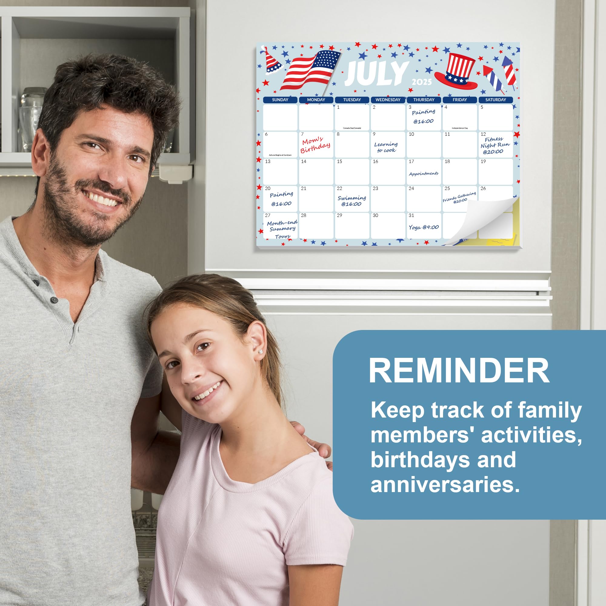 GNL 2025-2026 Magnetic Refrigerator Calendar - 18 Month Monthly Planner from Now to December 2026 with Strong Magnet - 8.5