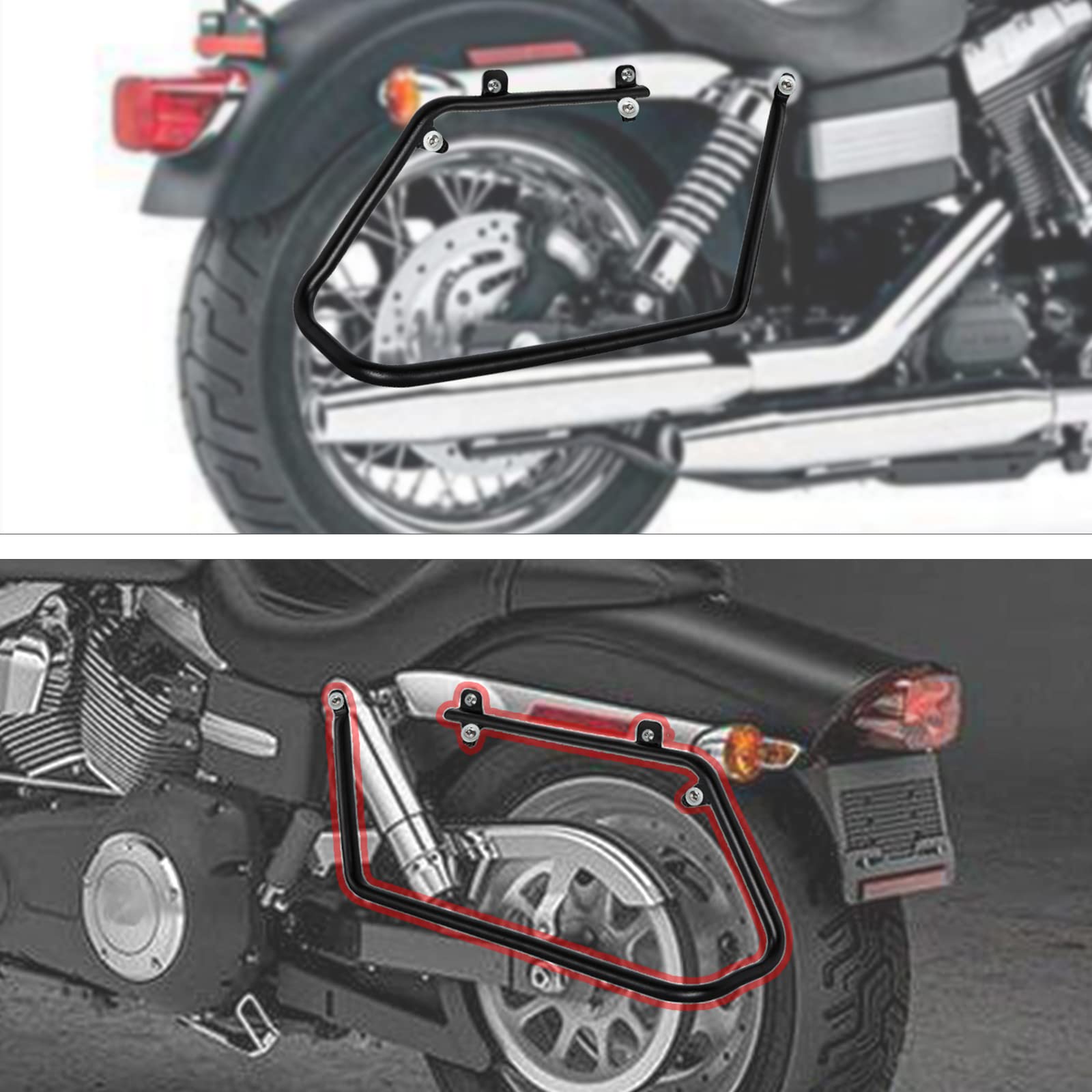 ZXMOTO Harley Davidson Dyna 2008-2017 to FLH Touring Saddlebag Support Conversion Brackets | Motorcycle Luggage Mount Kit for Long Rides & Road Trips