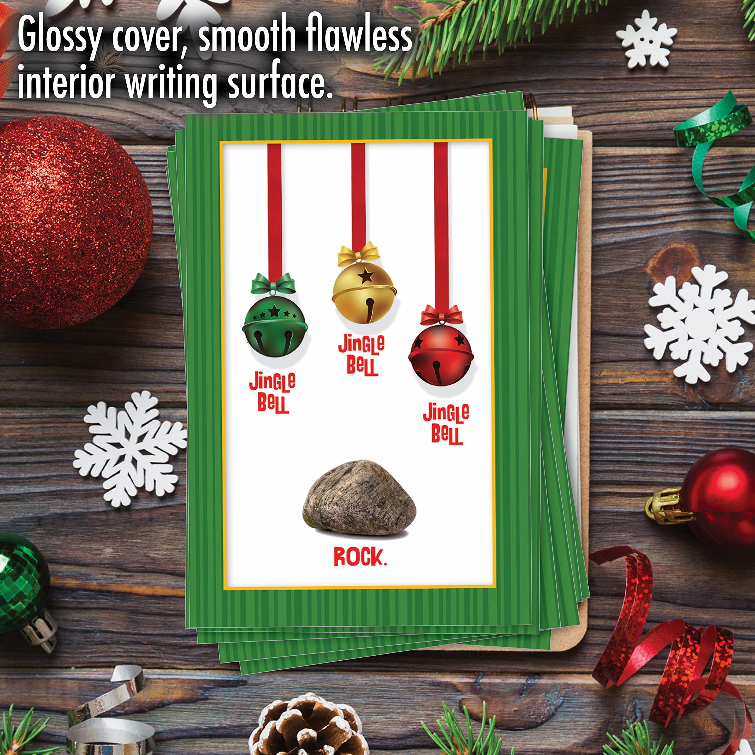 12 Pack Funny Christmas Greeting Cards with Envelopes - Humorous Holiday Cards for Men & Women - Jingle Bell Rock Design B5954 | Perfect for Office Parties, Family Gatherings & Secret Santa Exchanges